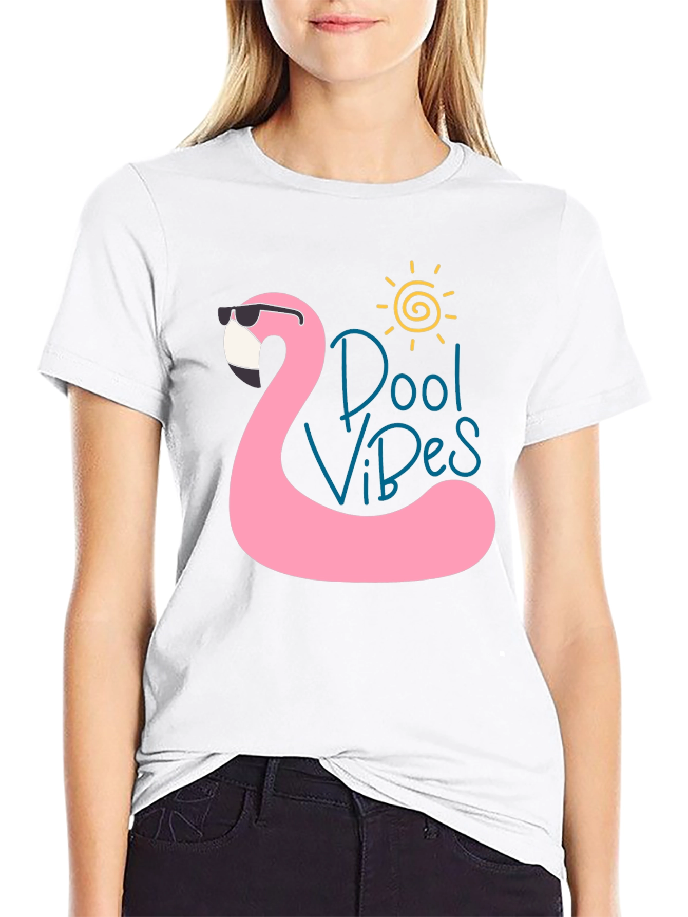 Cool Vibes Flamingo Black T-Shirt