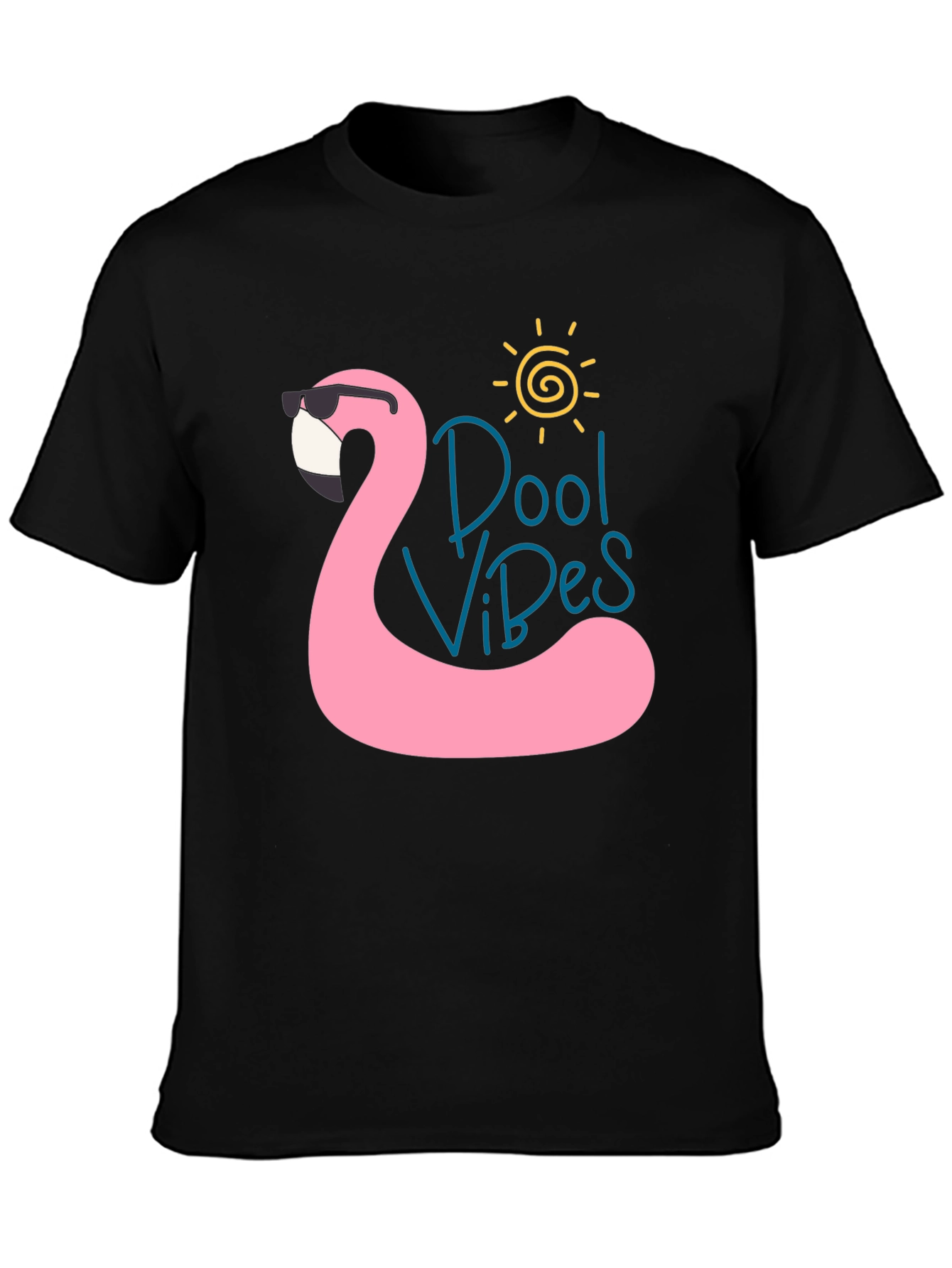 Cool Vibes Flamingo Black T-Shirt