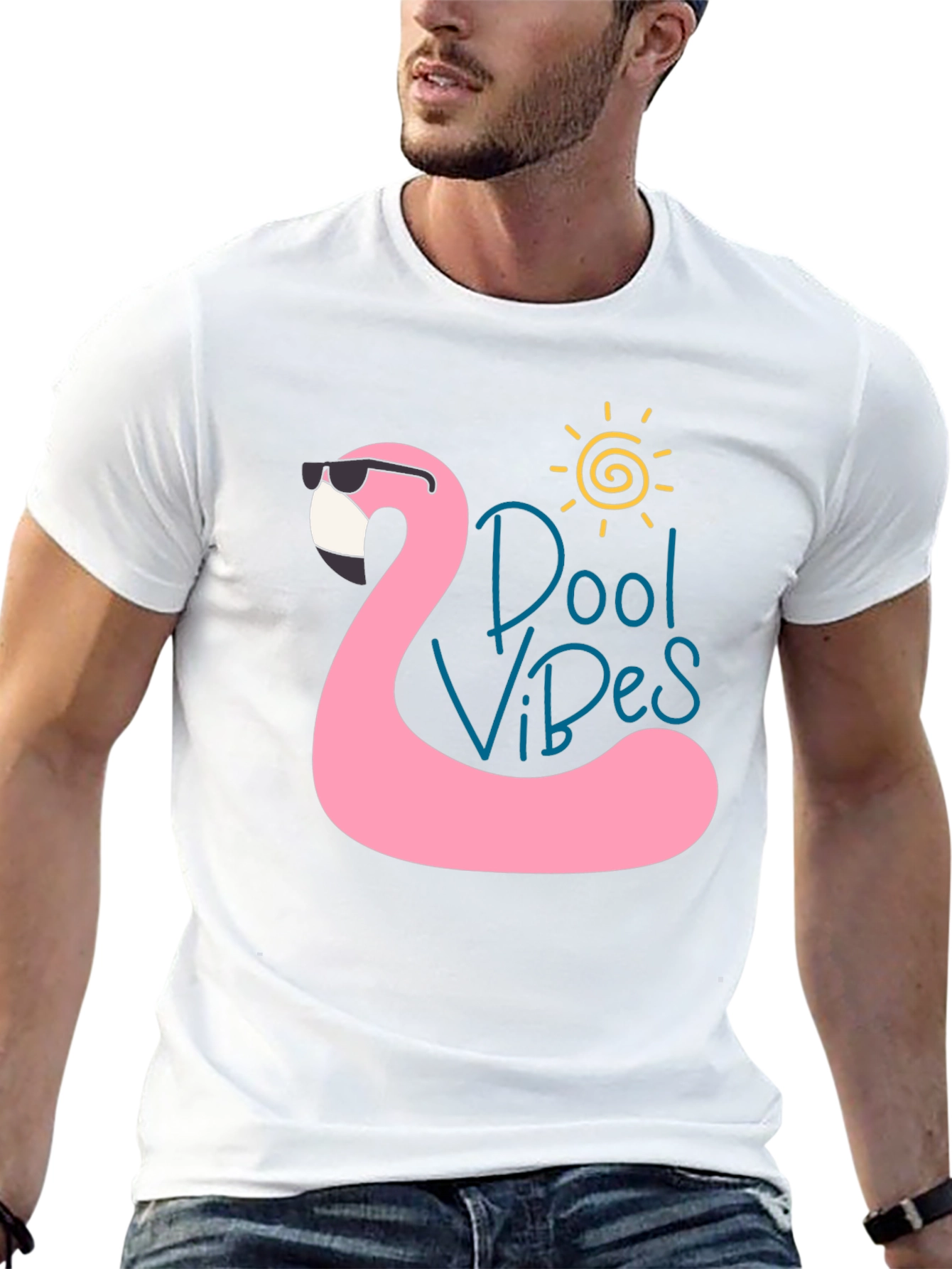 Cool Vibes Flamingo Black T-Shirt