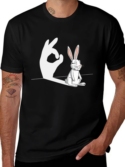 Rabbit Shadow Hand Gesture Funny Graphic T-Shirt