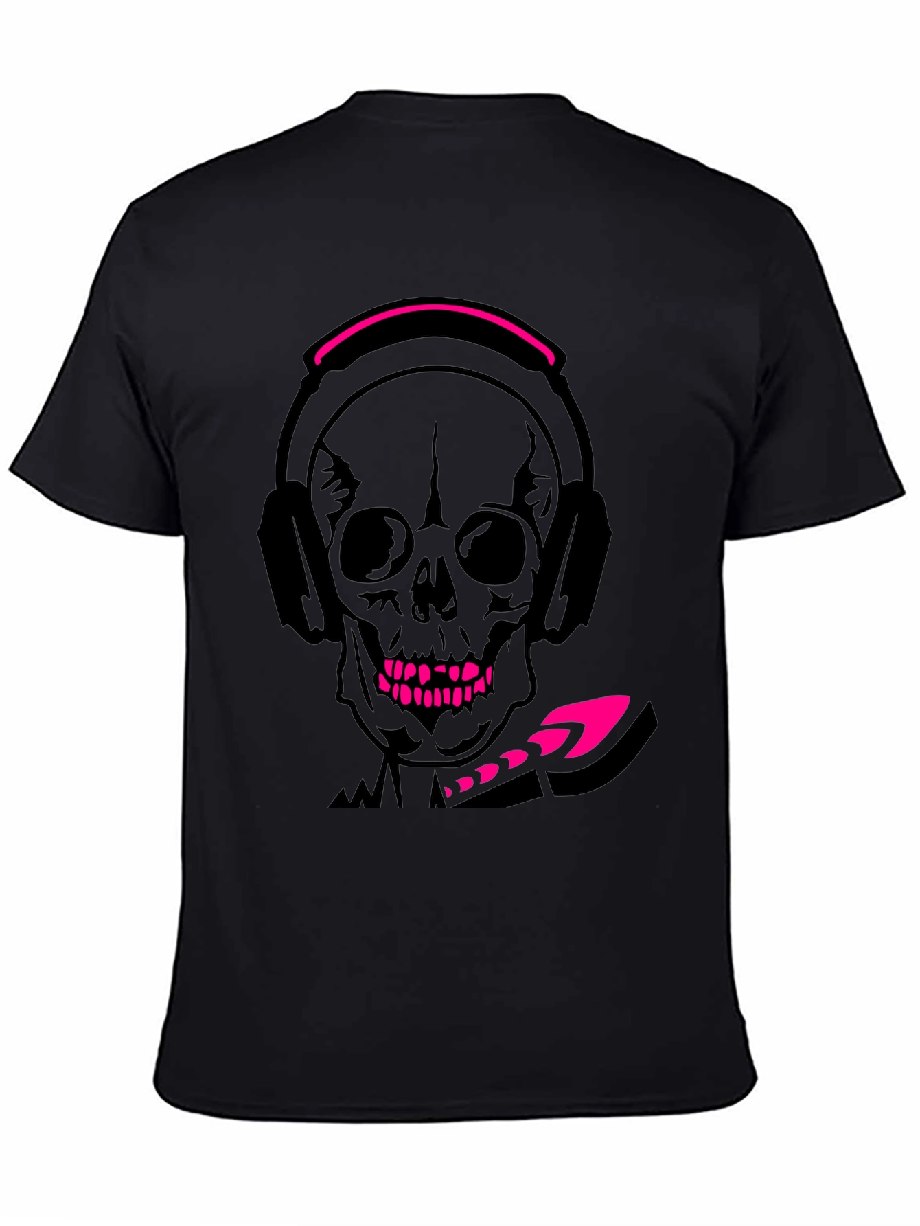 Skull with Headphones Graphic T-Shirt - Cool Design!