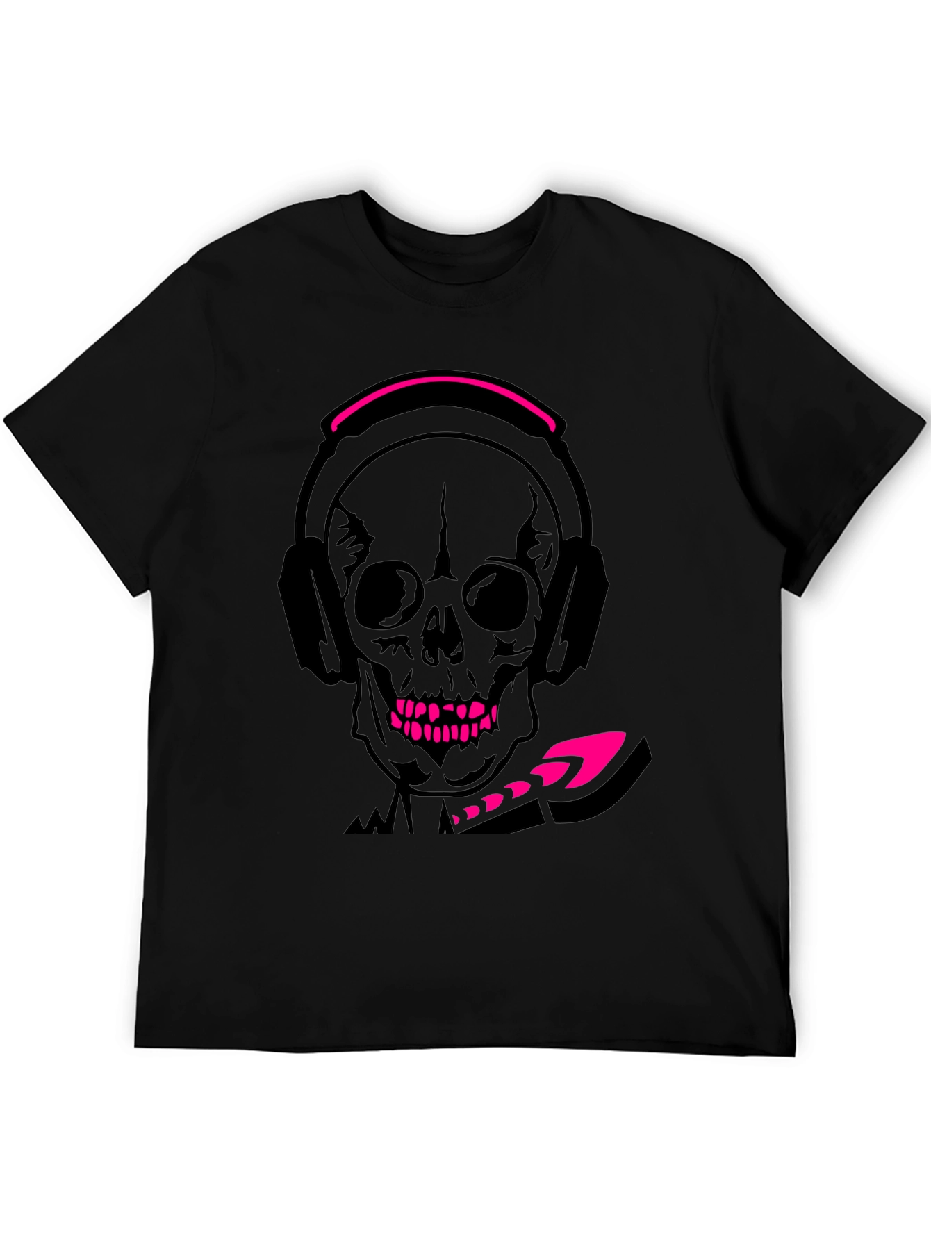 Skull with Headphones Graphic T-Shirt - Cool Design!