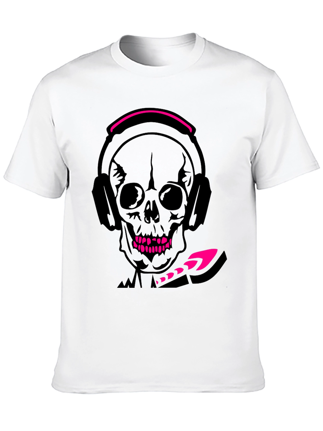 Skull with Headphones Graphic T-Shirt - Cool Design!