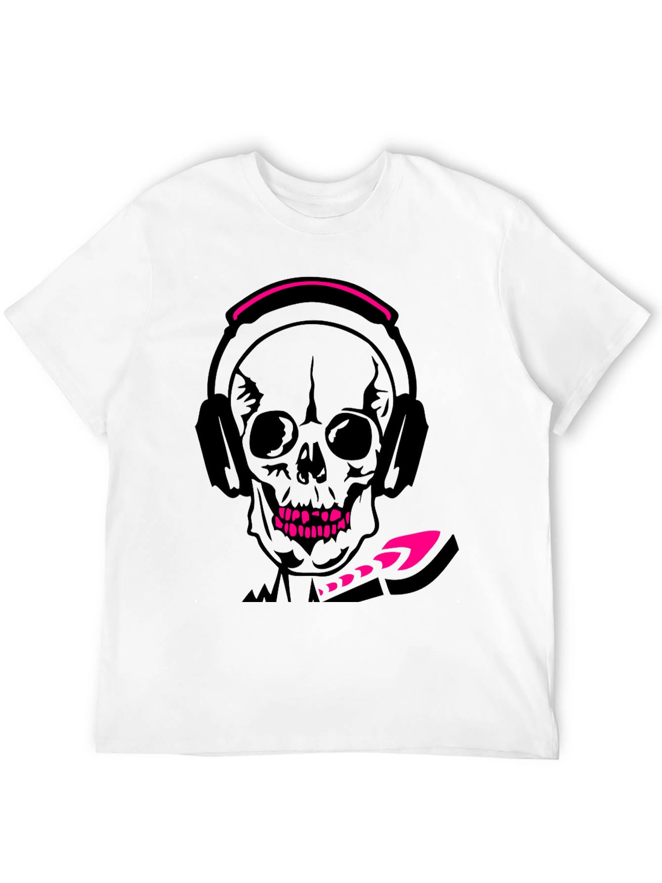 Skull with Headphones Graphic T-Shirt - Cool Design!