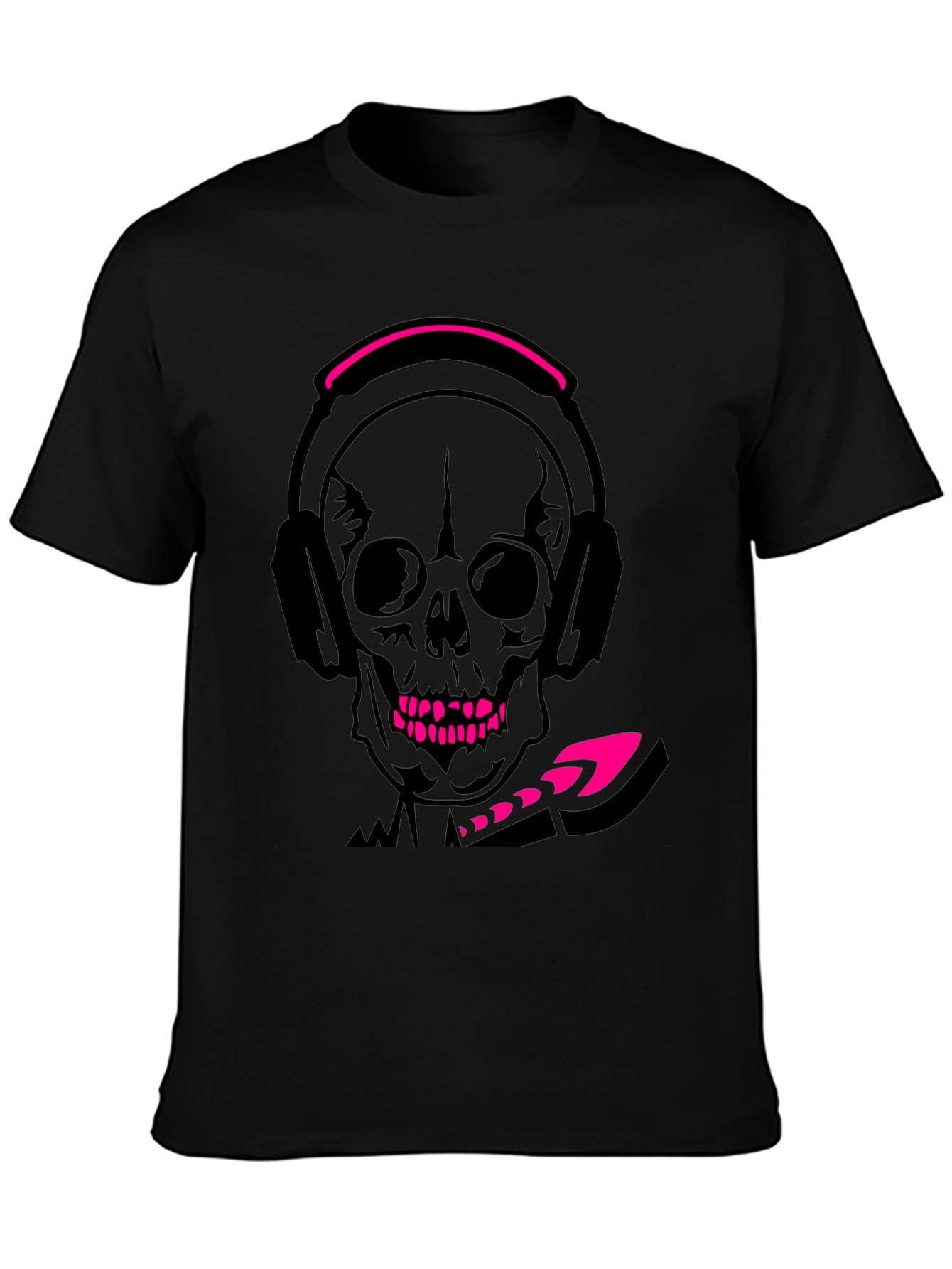 Skull with Headphones Graphic T-Shirt - Cool Design!