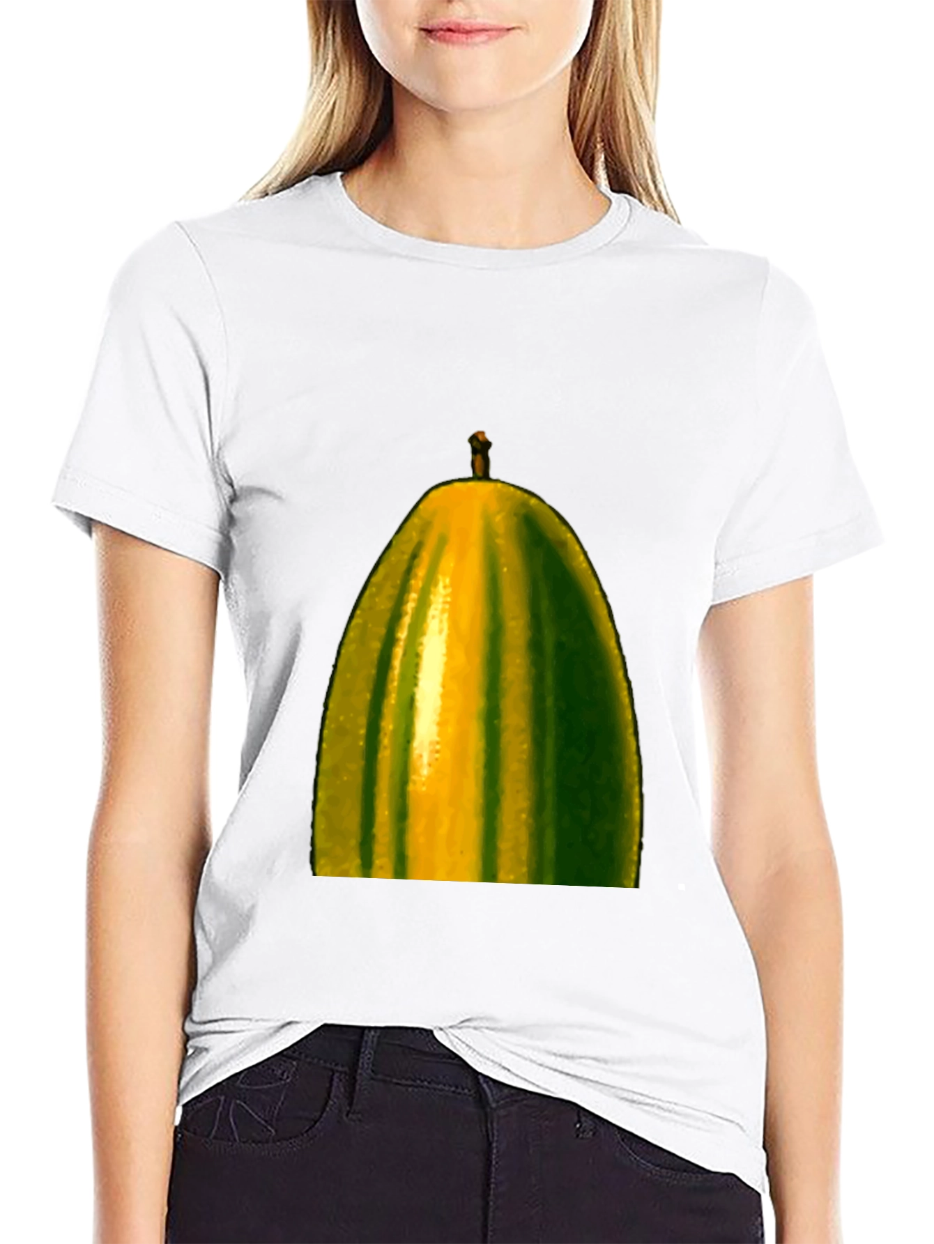 Unique Pear Graphic Tee - Black Cotton Blend Shirt