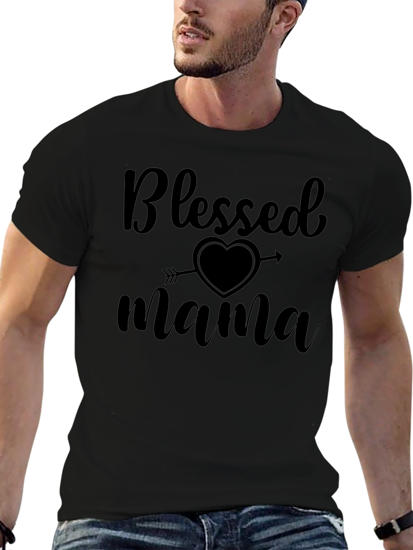 Blessed Mama Graphic Tee - Black T-Shirt