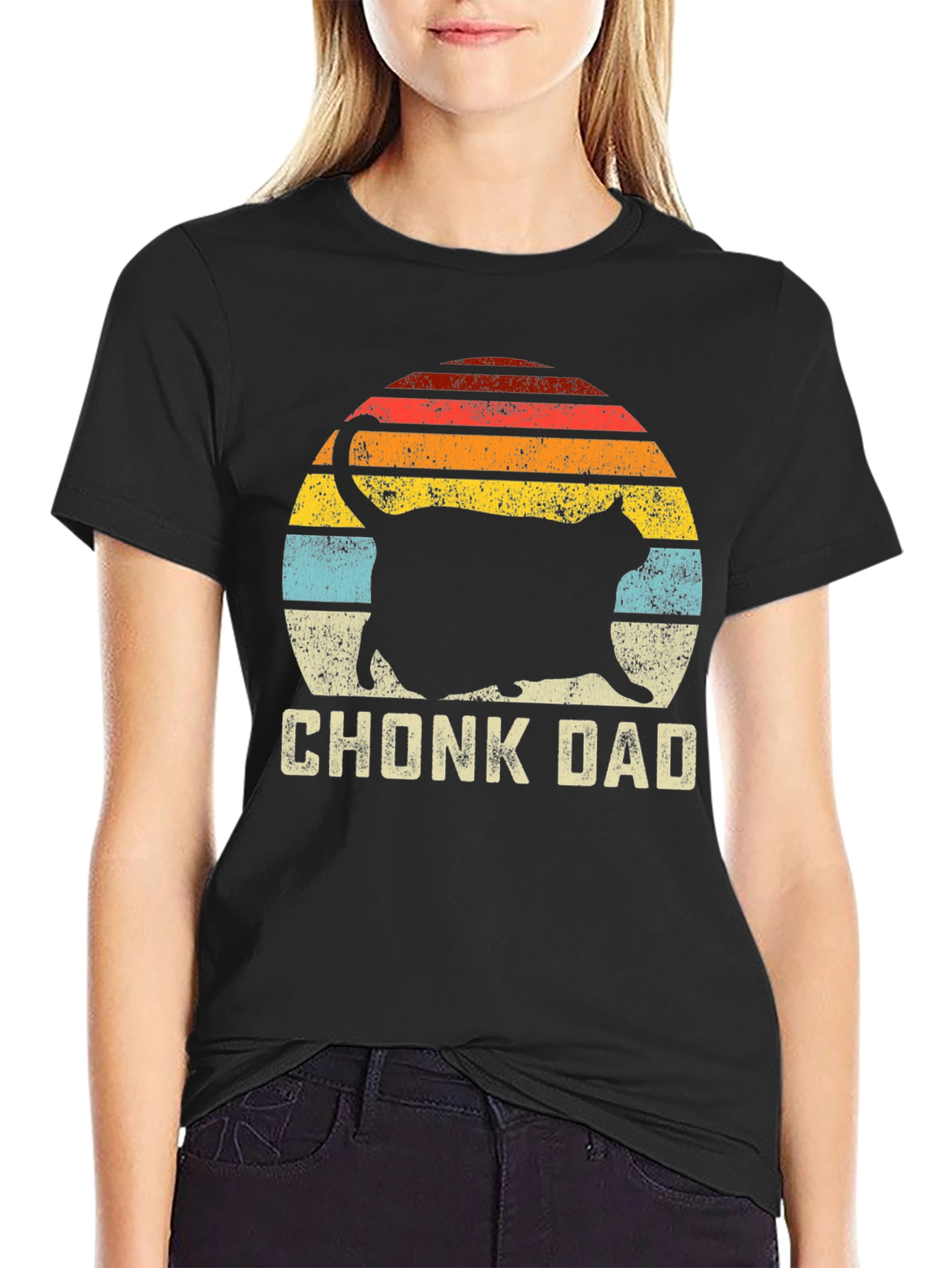 Chonk Dad Cat Graphic T-Shirt