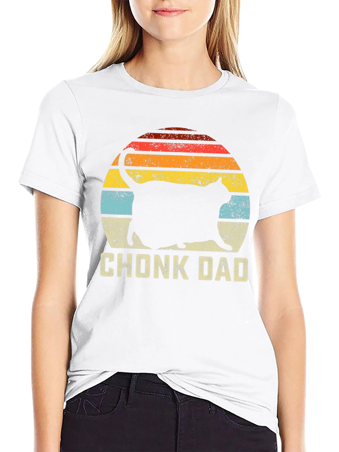 Chonk Dad Cat Graphic T-Shirt