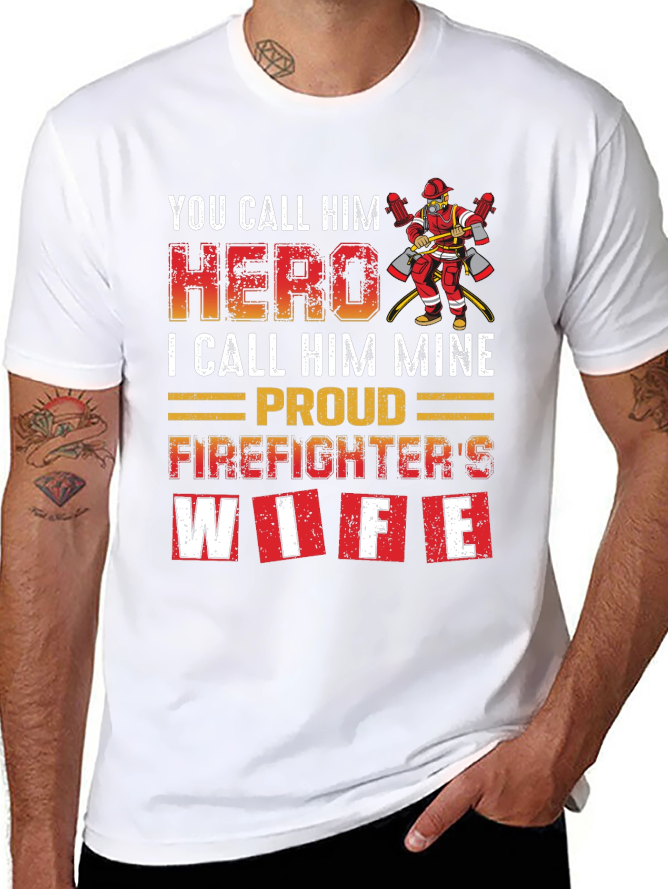 Firefighters Wife T-Shirt - Hero Design