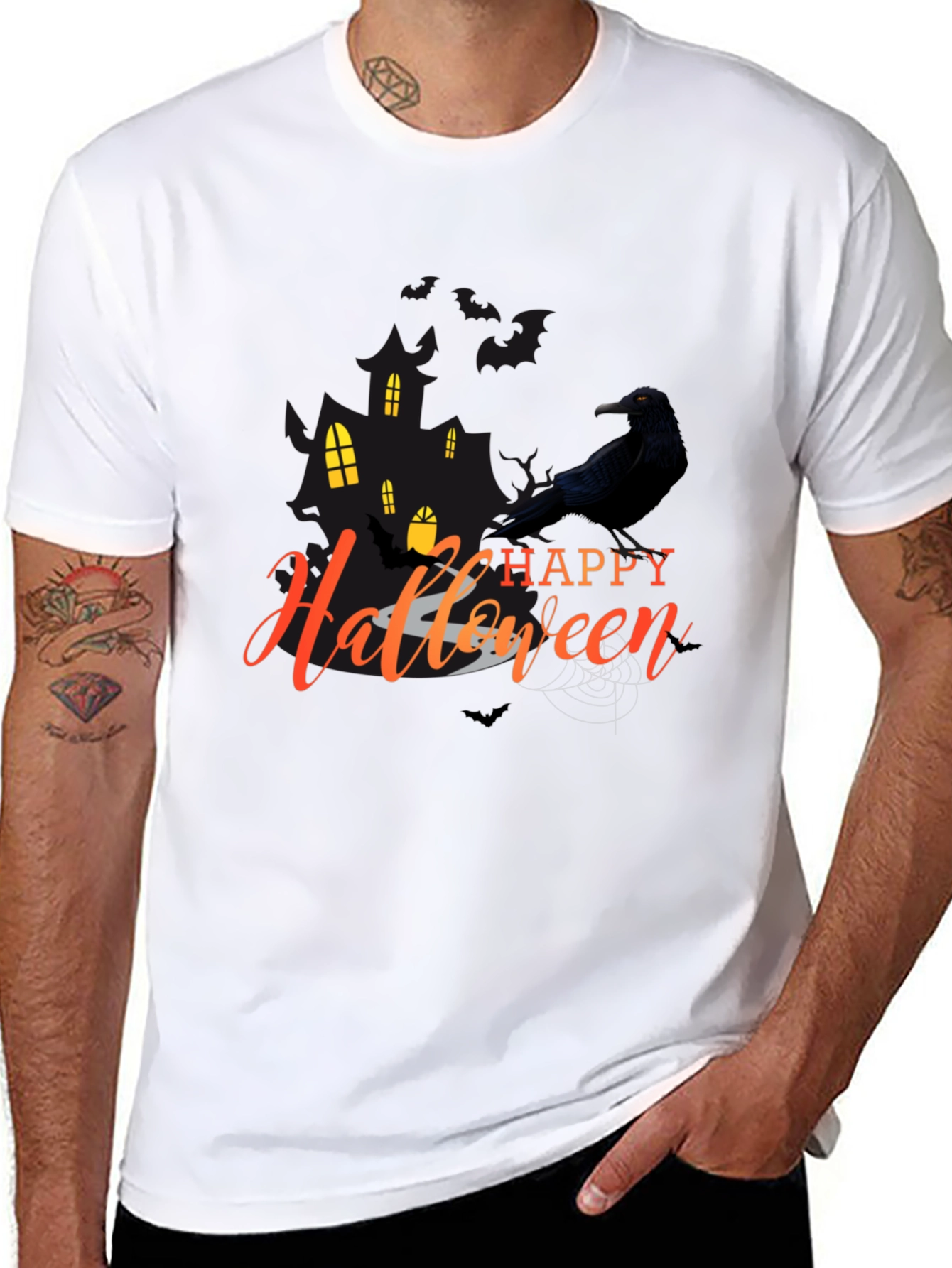 Happy Halloween Crow Graphic Tee