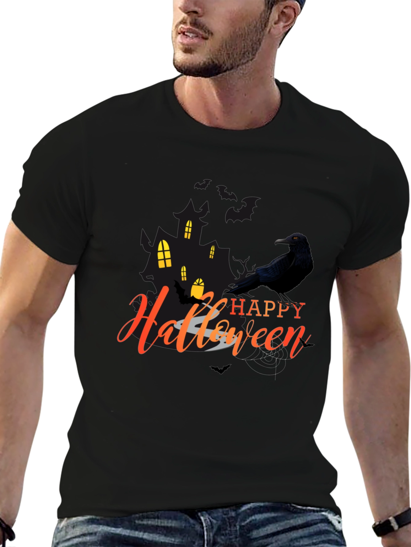 Happy Halloween Crow Graphic Tee
