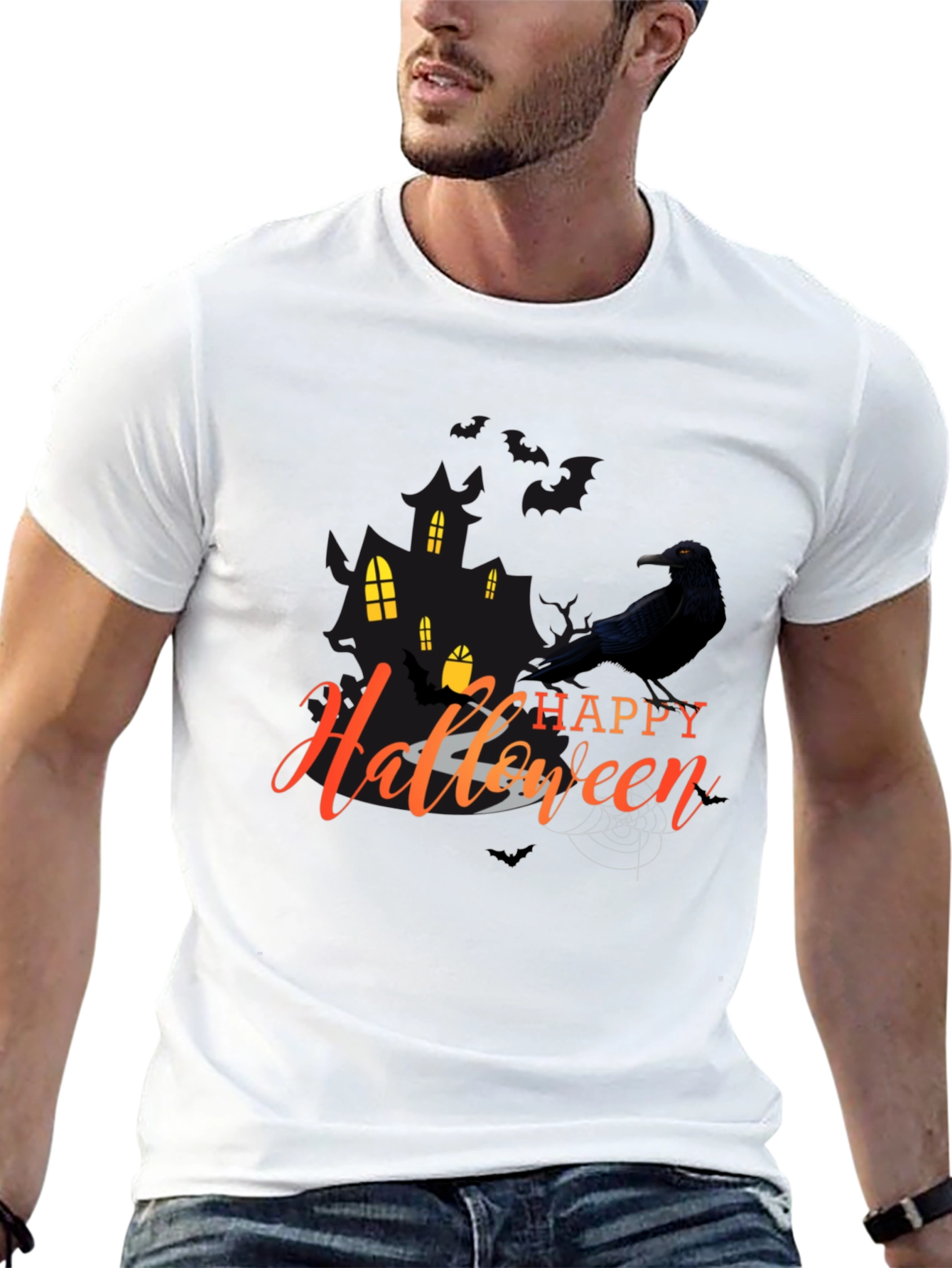 Happy Halloween Crow Graphic Tee