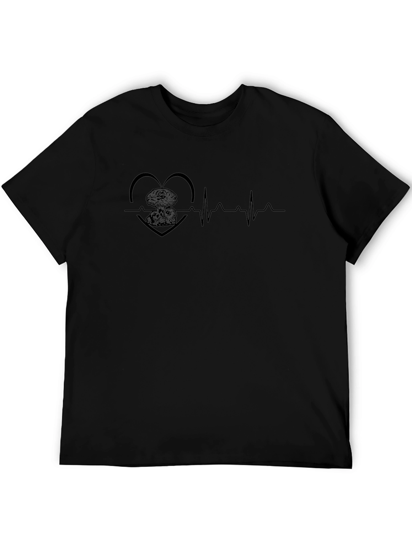 Heartbeat Atomic Mushroom Cloud Graphic Tee - Black