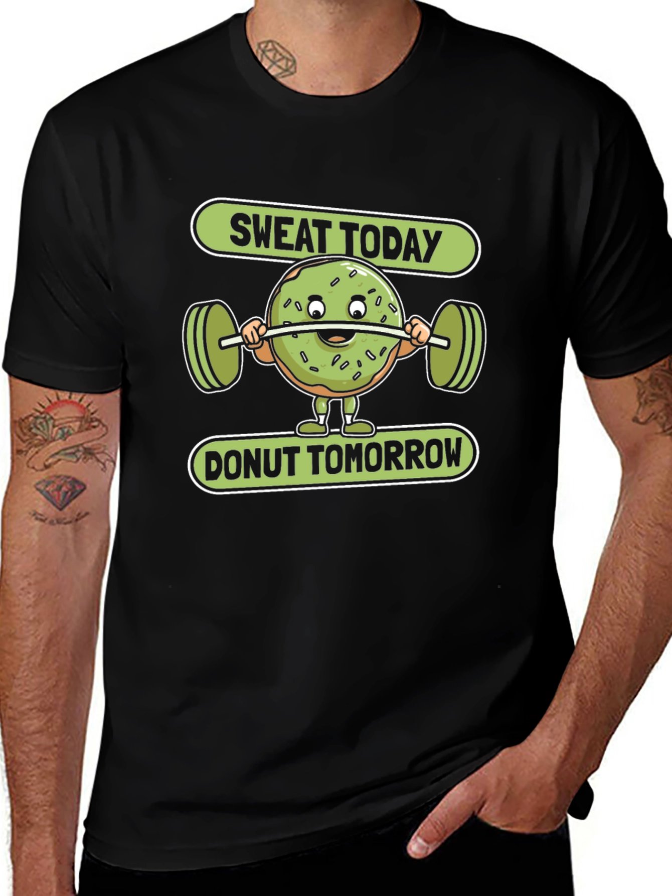 Sweat Today Donut Tomorrow Graphic T-Shirt