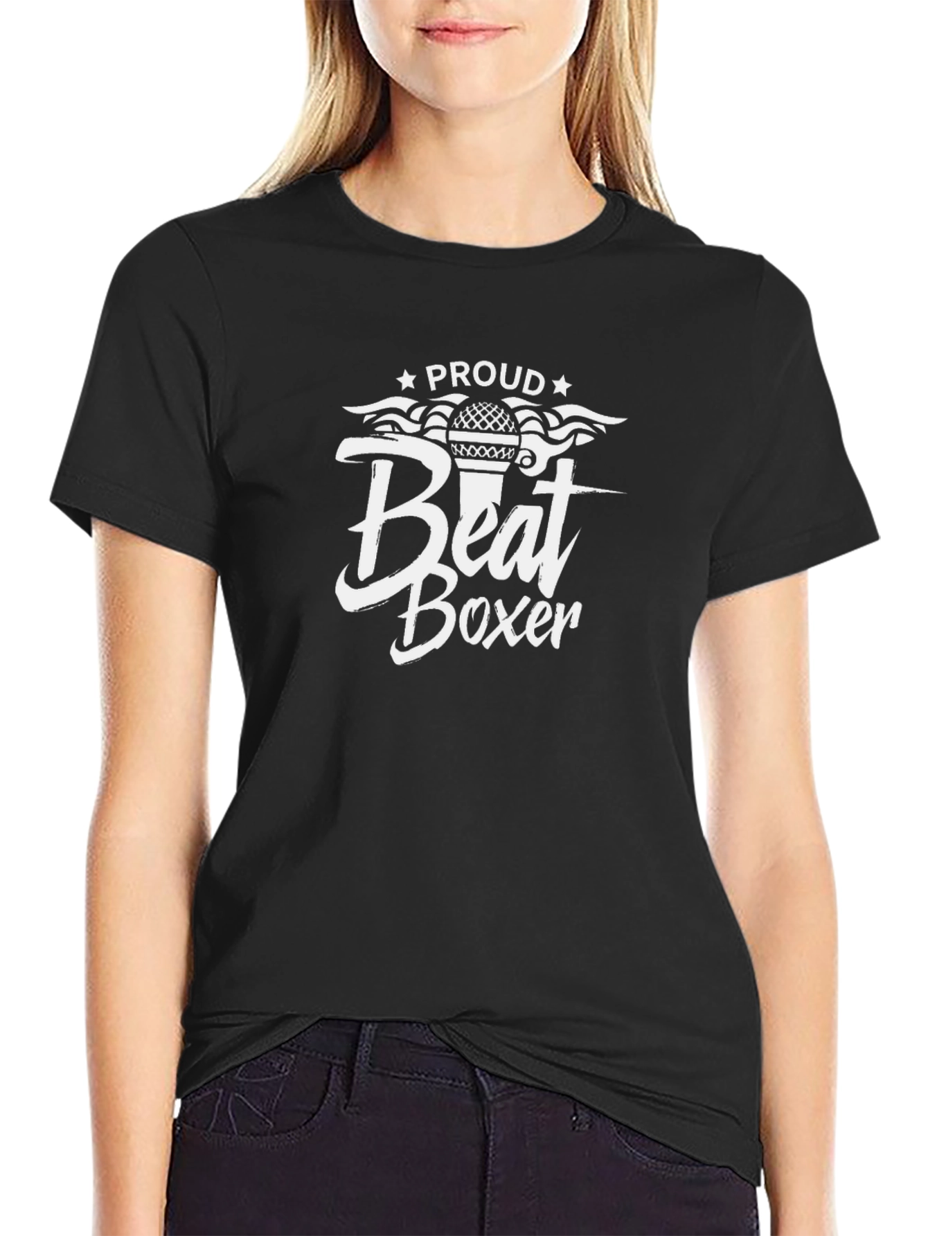 Proud Beat Boxer Graphic Tee - Black Cotton T-Shirt