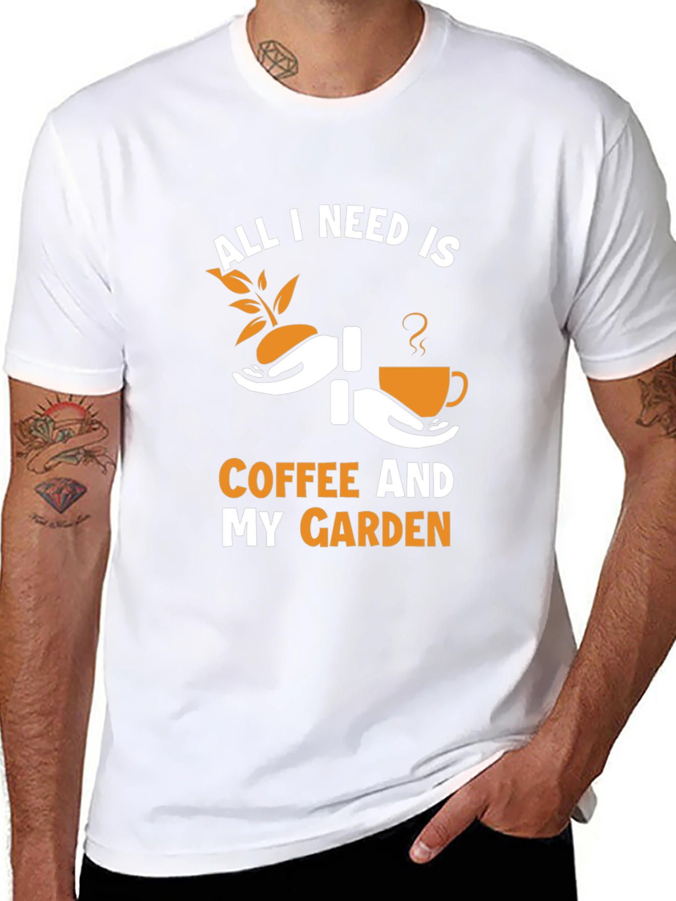 Gardeners Delight T-Shirt: Coffee & Garden