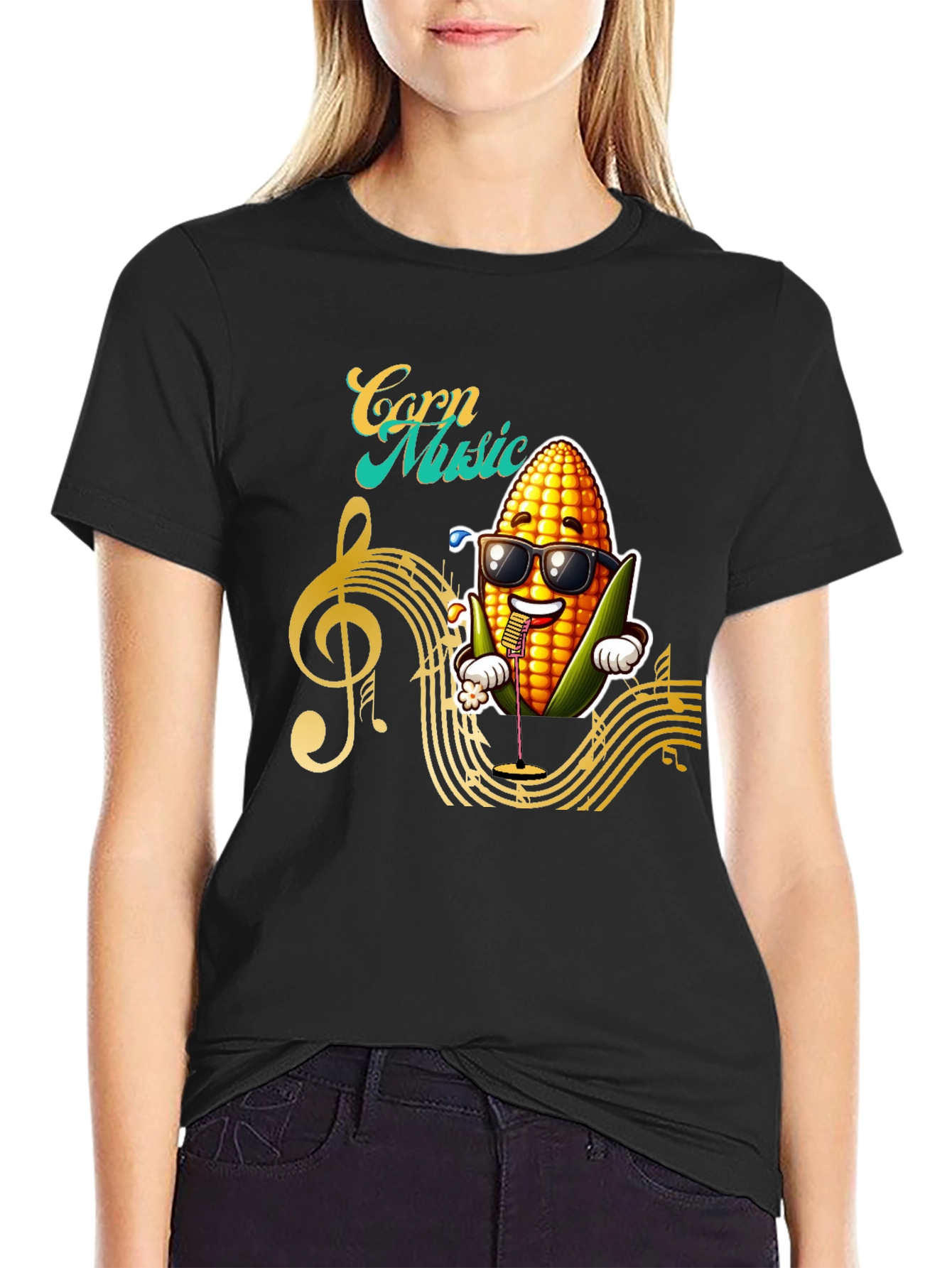 Corn Music Graphic T-Shirt