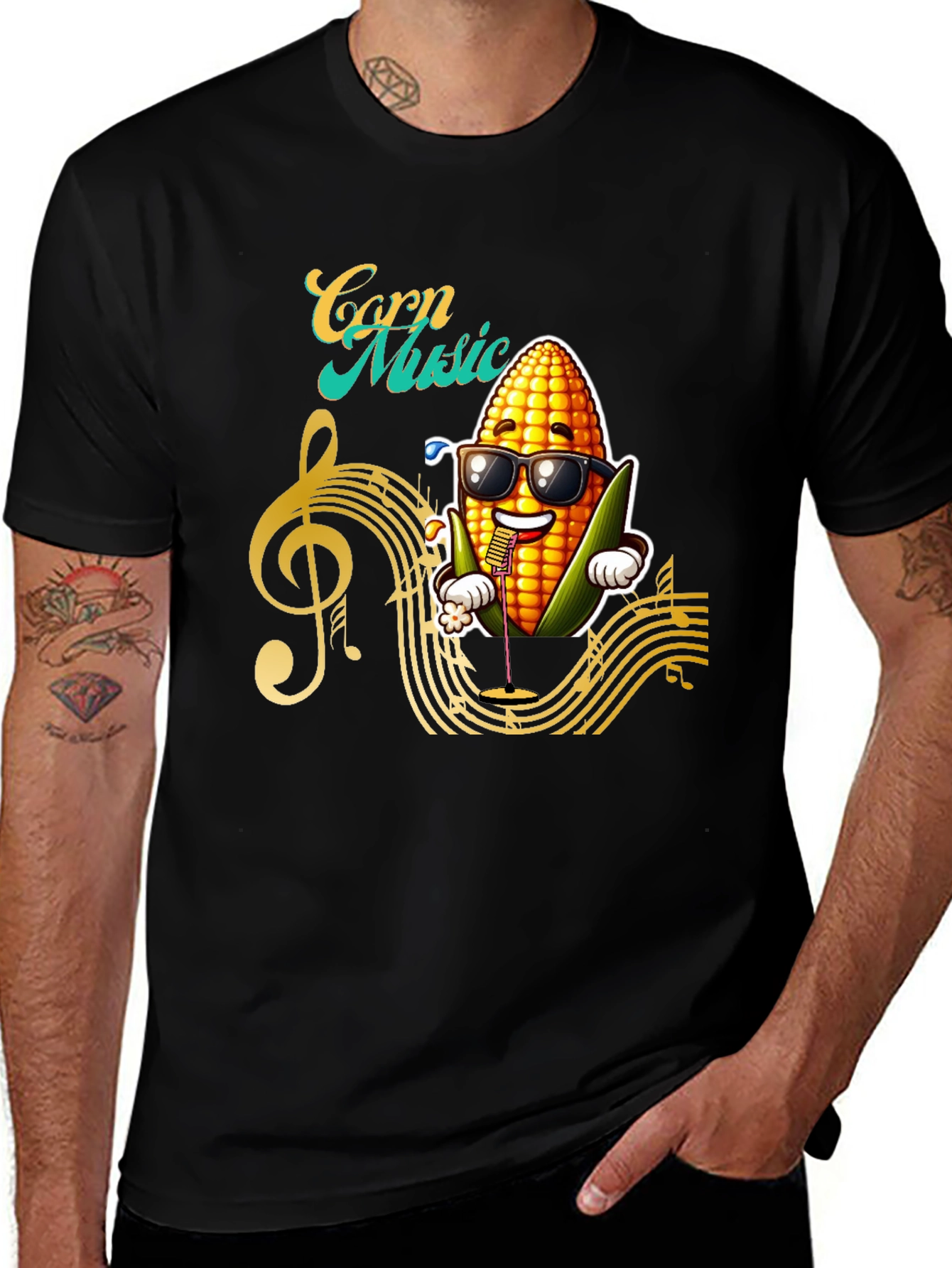 Corn Music Graphic T-Shirt