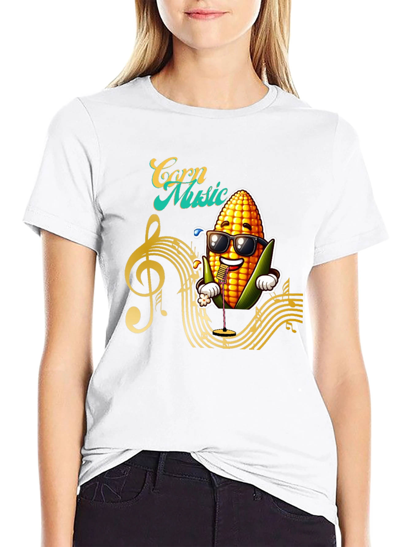 Corn Music Graphic T-Shirt