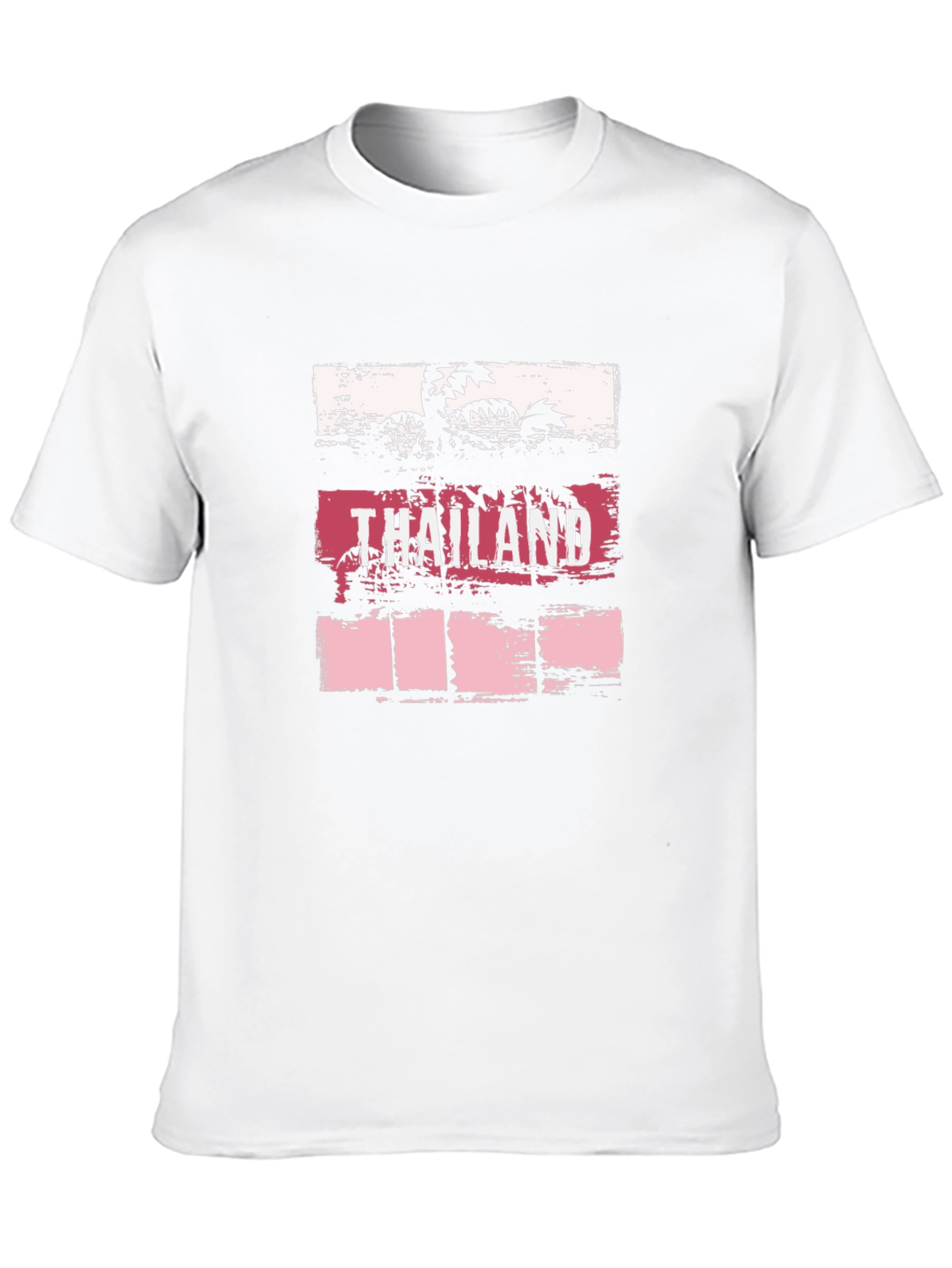 Thailand Palm Tree Graphic Tee - Black Casual T-Shirt