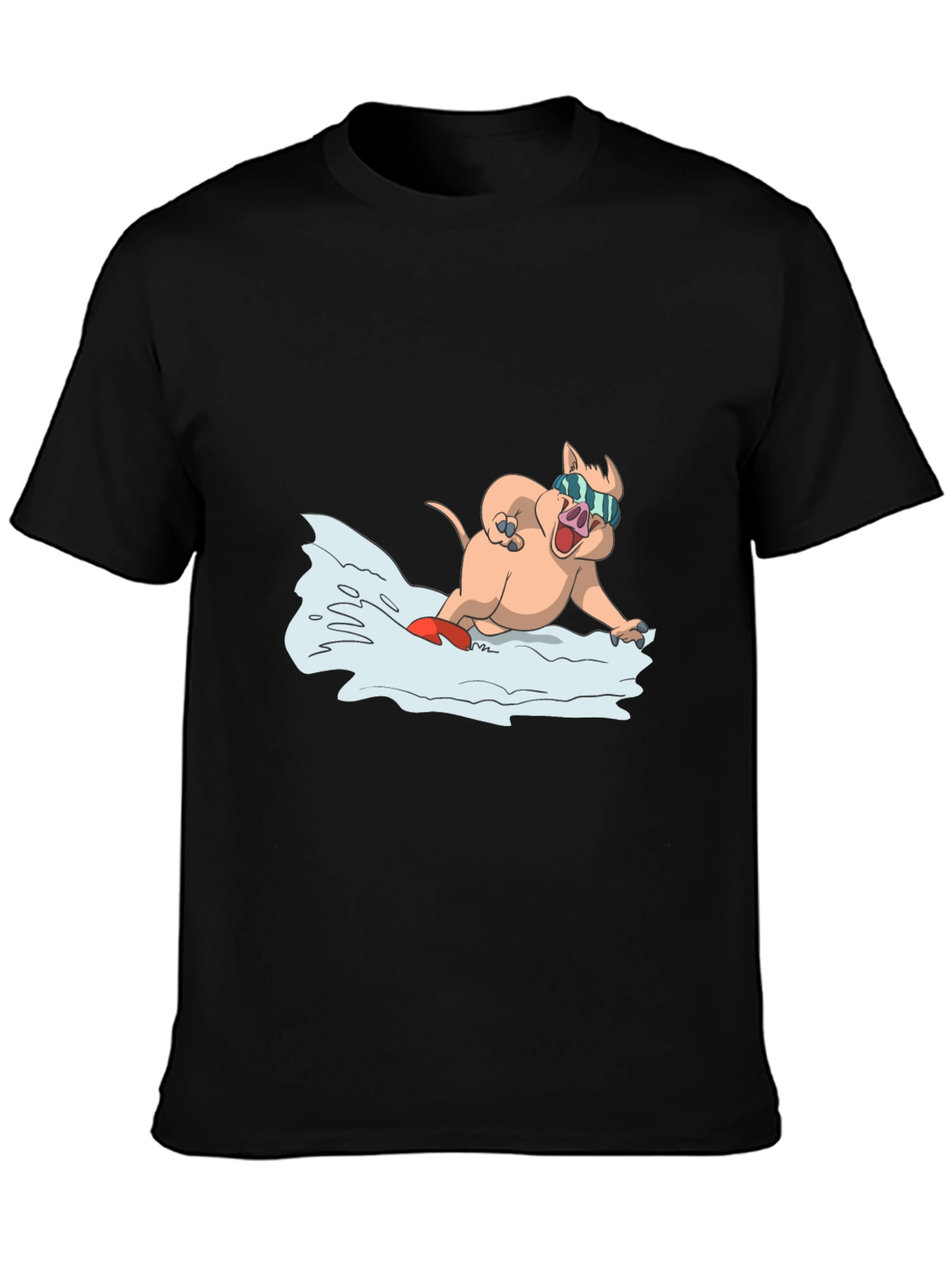 Cool Pig Snowboarding T-Shirt - Black