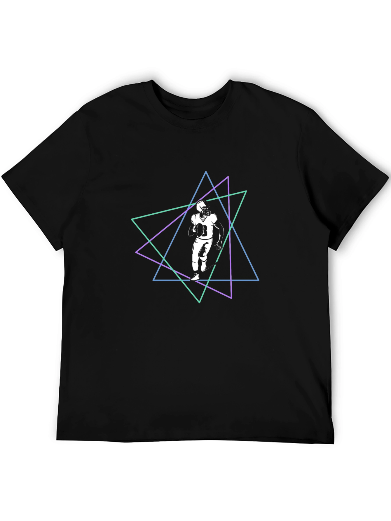Geometric Football Player Graphic Tee