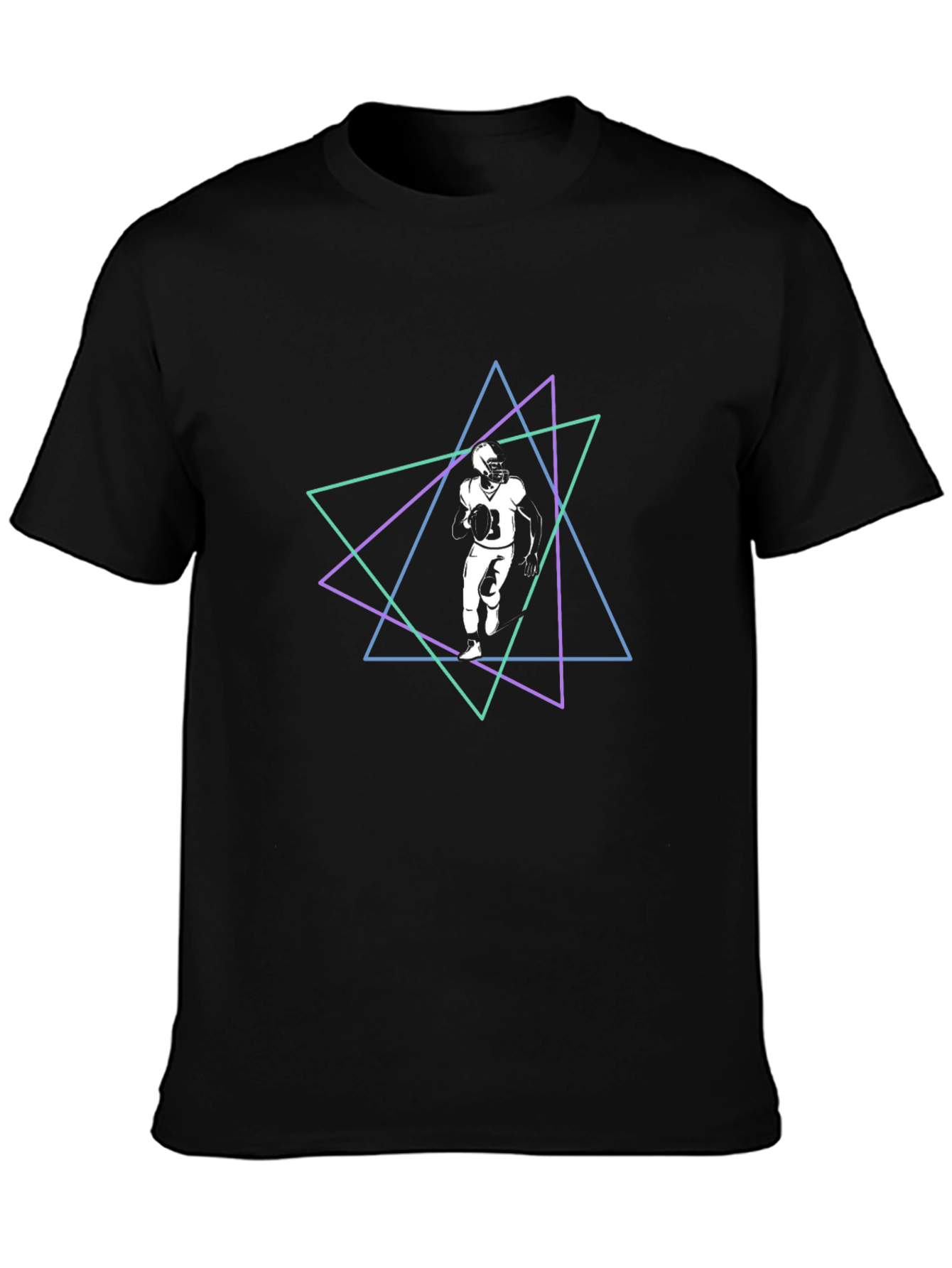 Geometric Football Player Graphic Tee