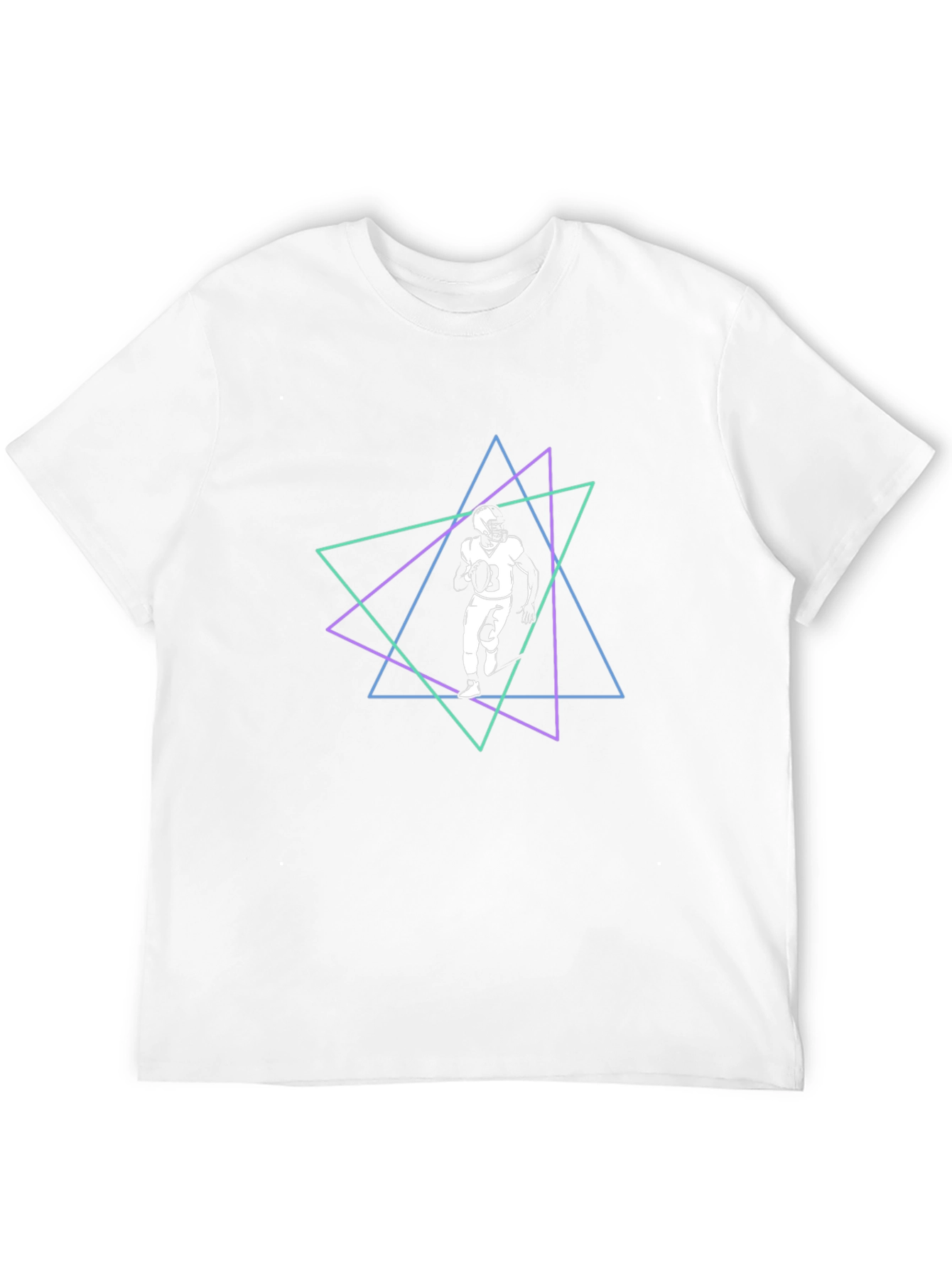 Geometric Football Player Graphic Tee
