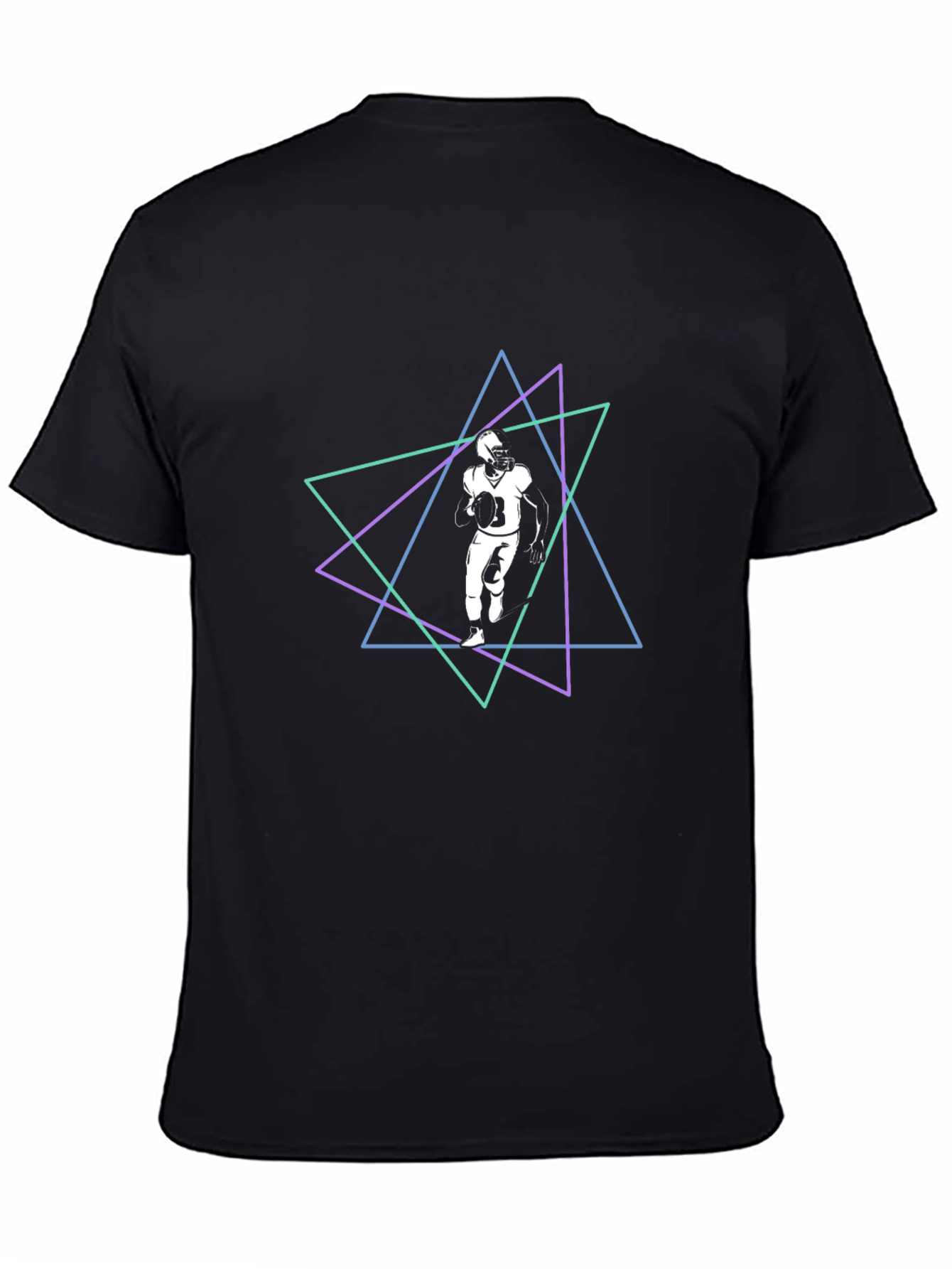 Geometric Football Player Graphic Tee