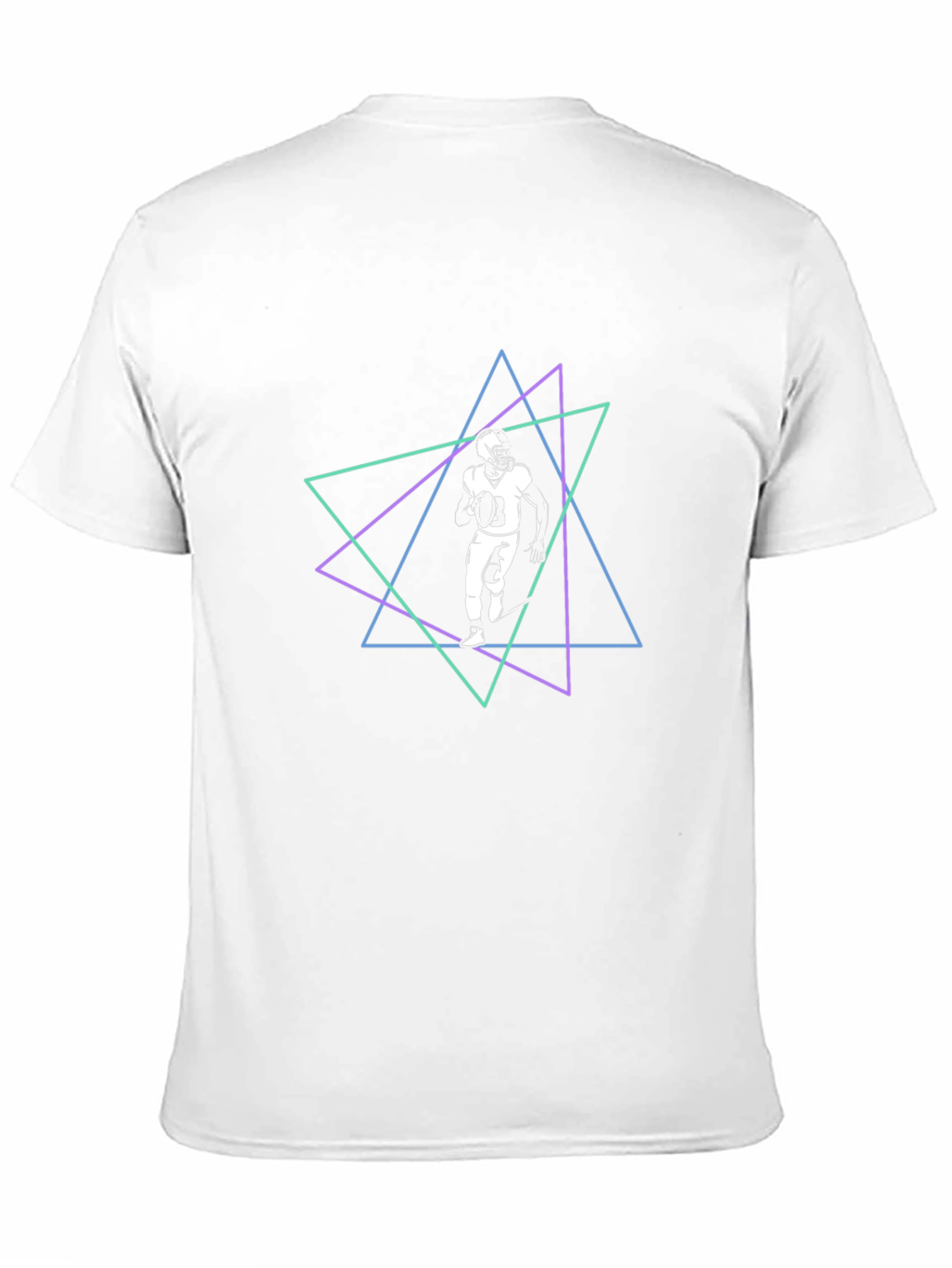Geometric Football Player Graphic Tee