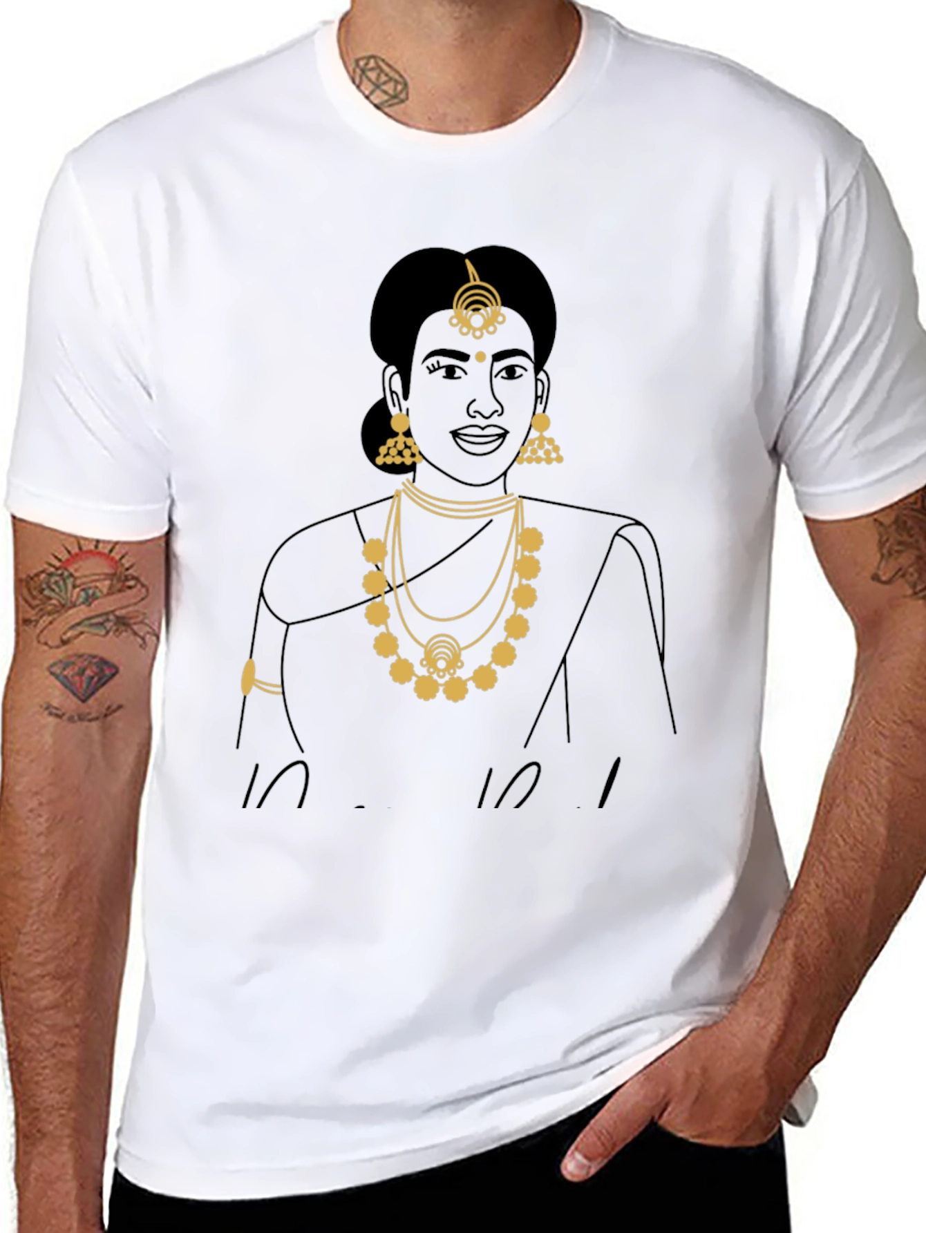 Elegant Indian Woman Graphic Tee