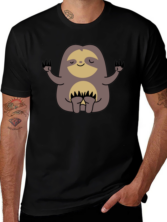 Meditating Sloth Graphic Tee - Relaxed Fit