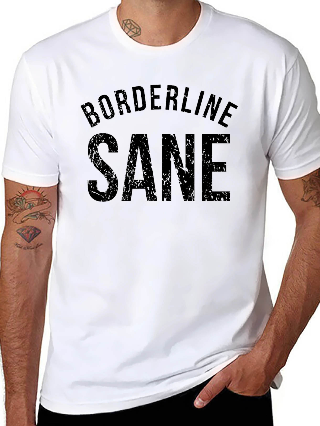 Borderline Sane Graphic Tee - Mens Black T-Shirt
