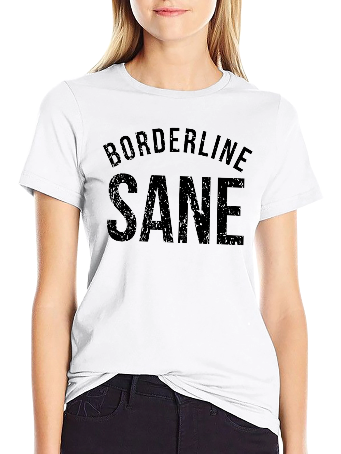 Borderline Sane Graphic Tee - Mens Black T-Shirt