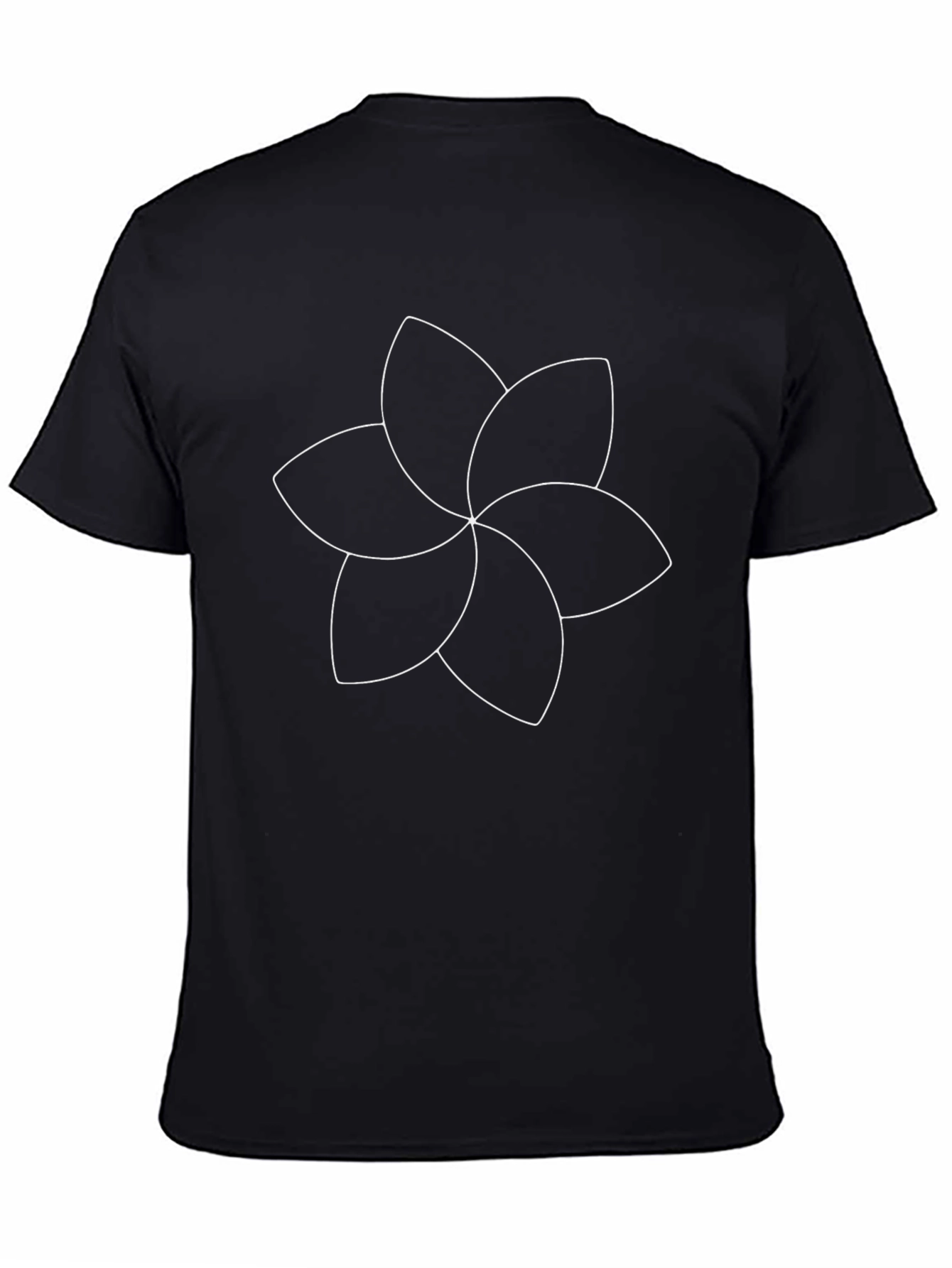 Minimalist Flower Graphic Black T-Shirt