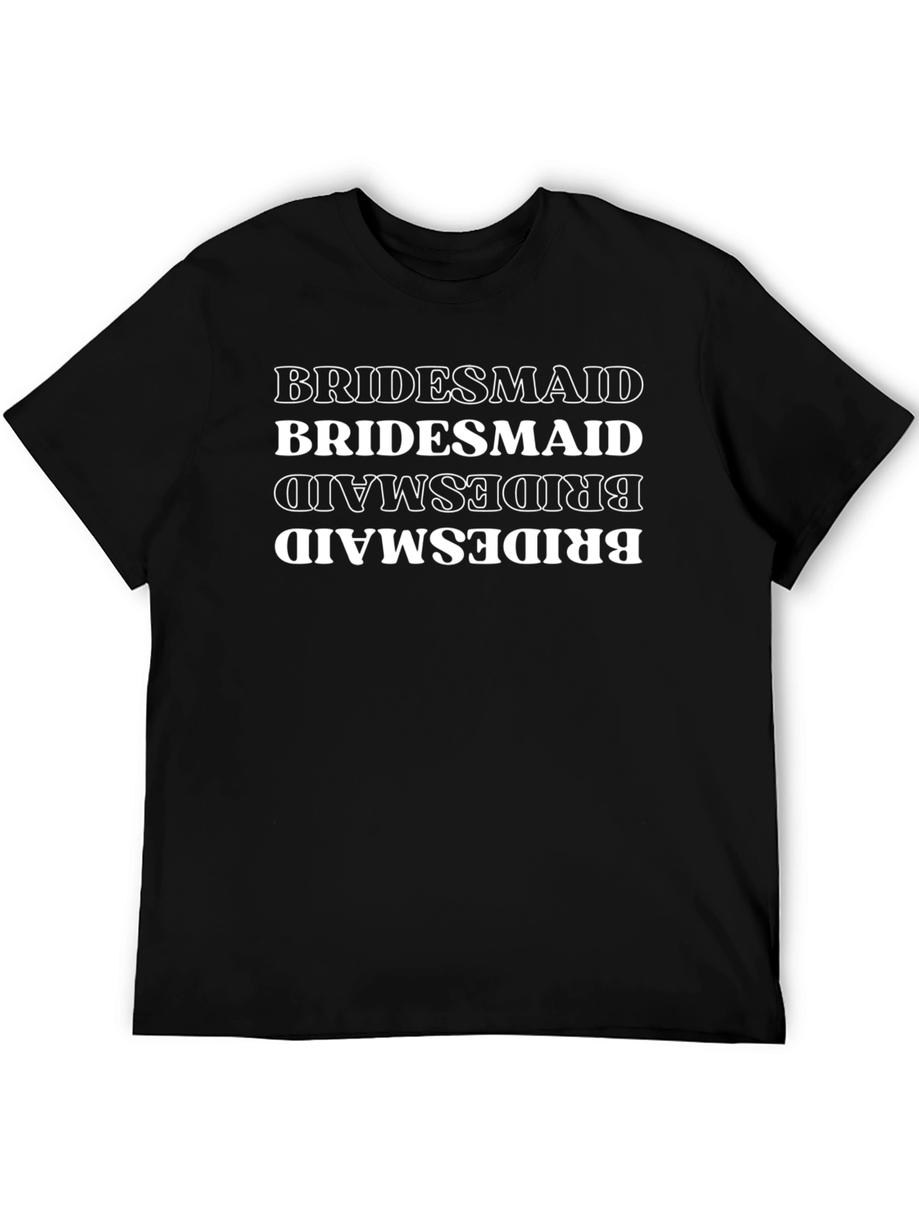 Bridesmaid Print Crew Neck T-Shirt - Black
