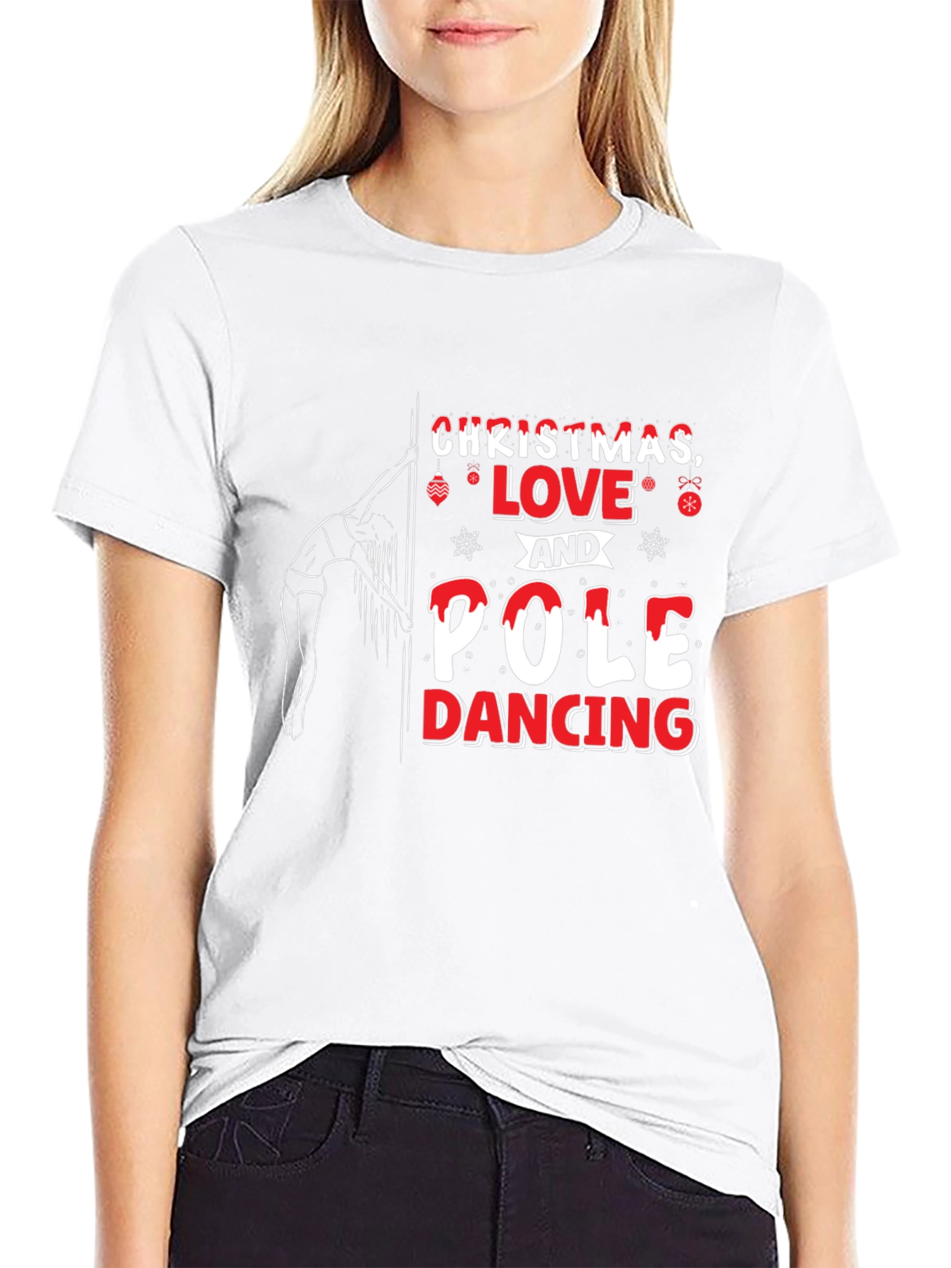 Christmas Pole Dancing T-Shirt - Holiday Novelty Tee