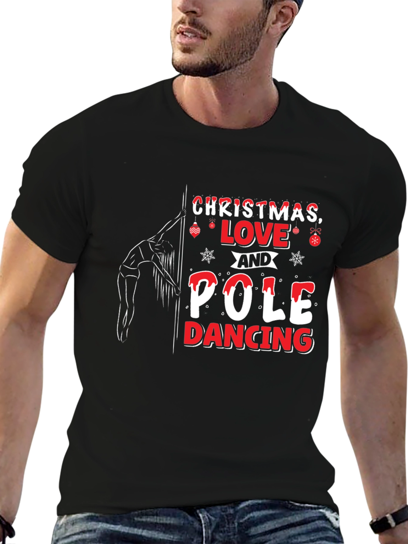 Christmas Pole Dancing T-Shirt - Holiday Novelty Tee