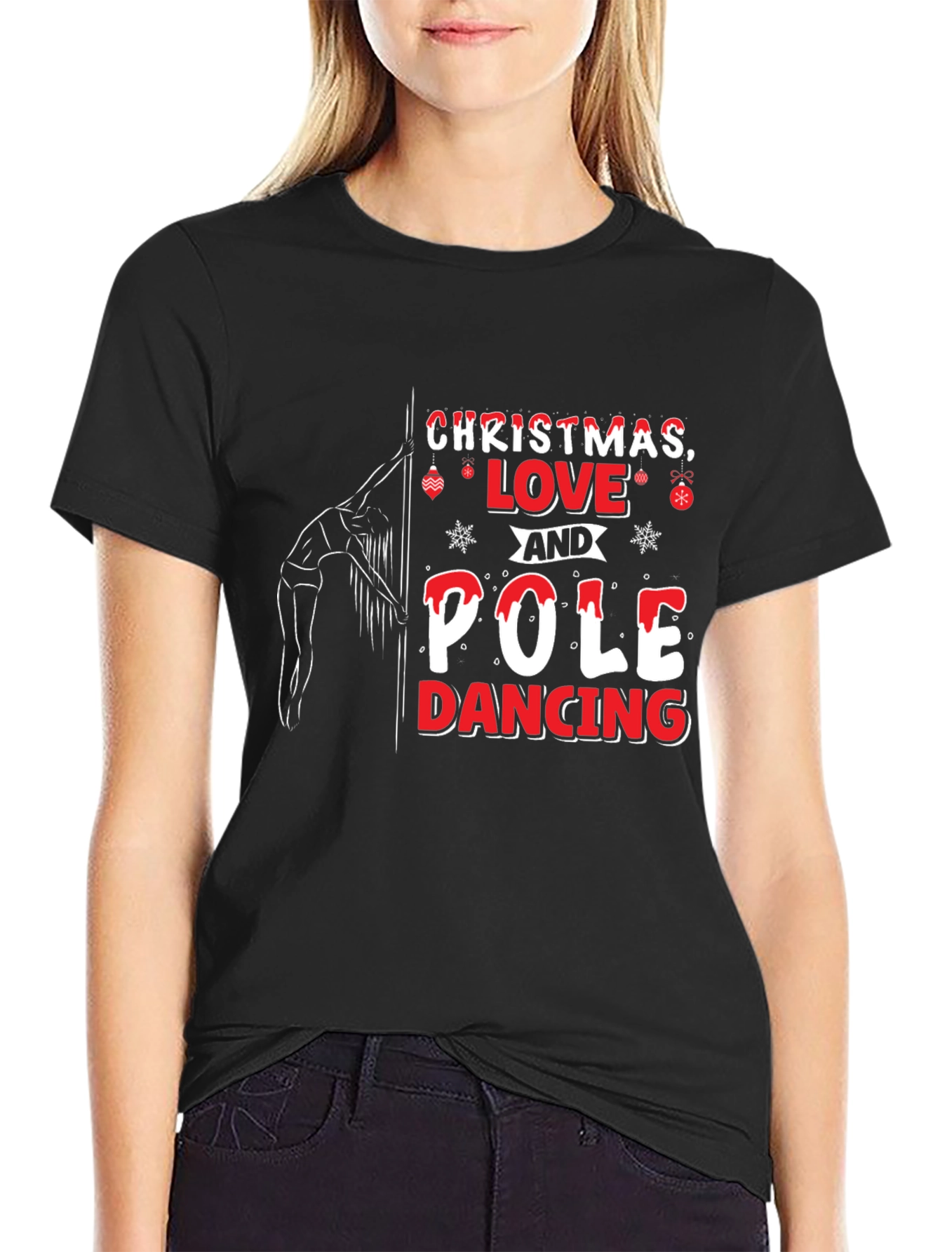 Christmas Pole Dancing T-Shirt - Holiday Novelty Tee