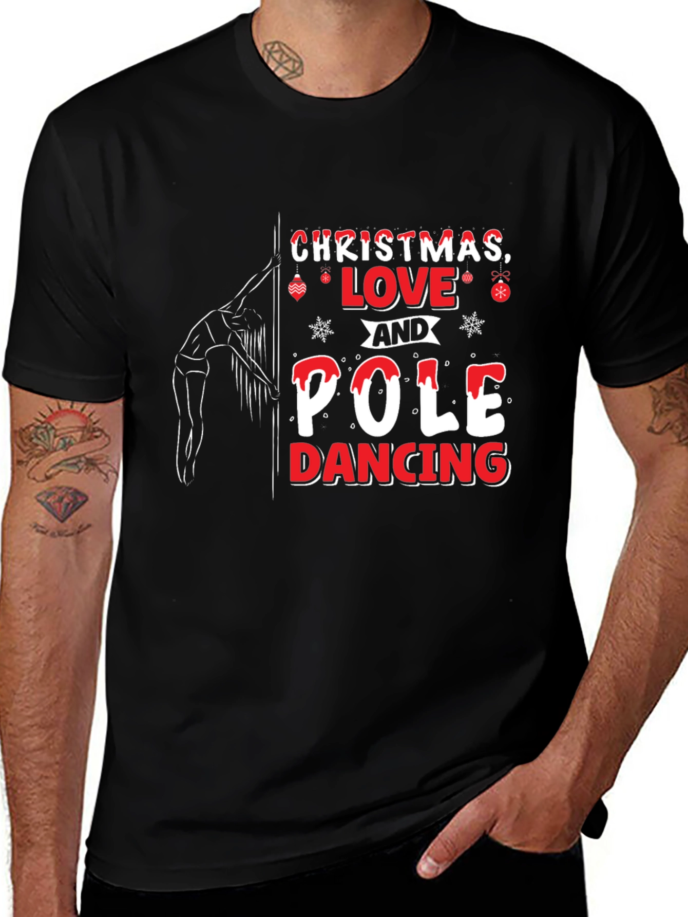 Christmas Pole Dancing T-Shirt - Holiday Novelty Tee