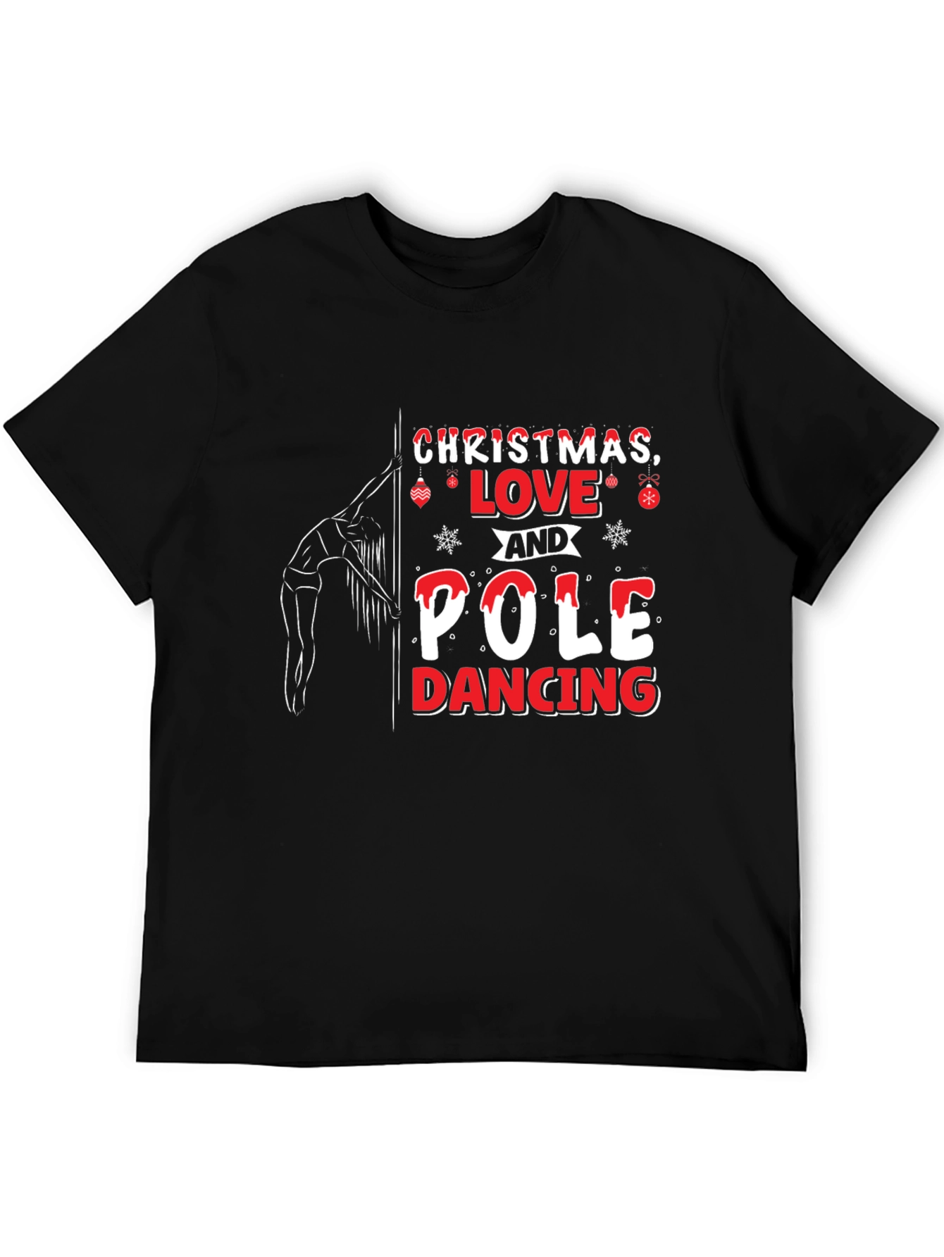 Christmas Pole Dancing T-Shirt - Holiday Novelty Tee