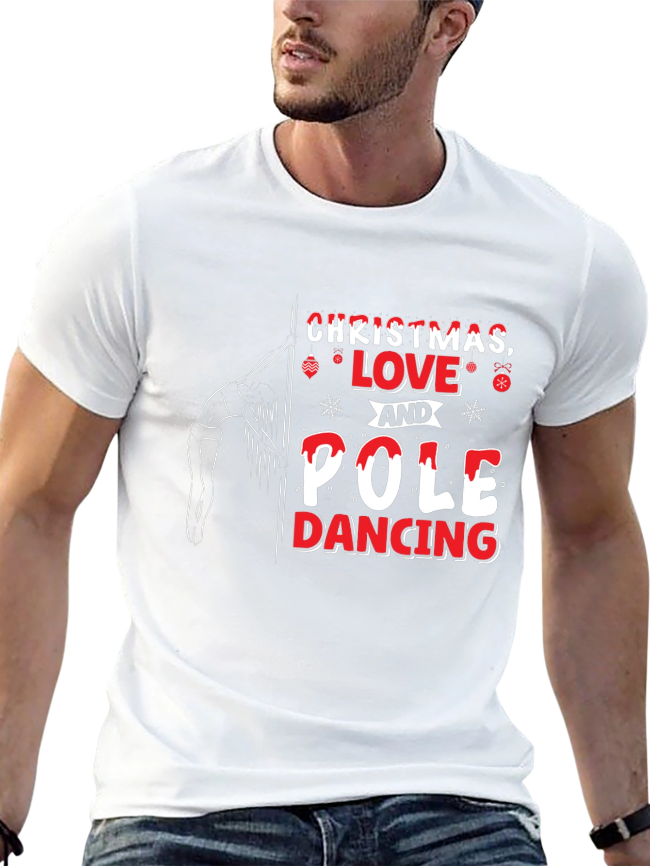 Christmas Pole Dancing T-Shirt - Holiday Novelty Tee