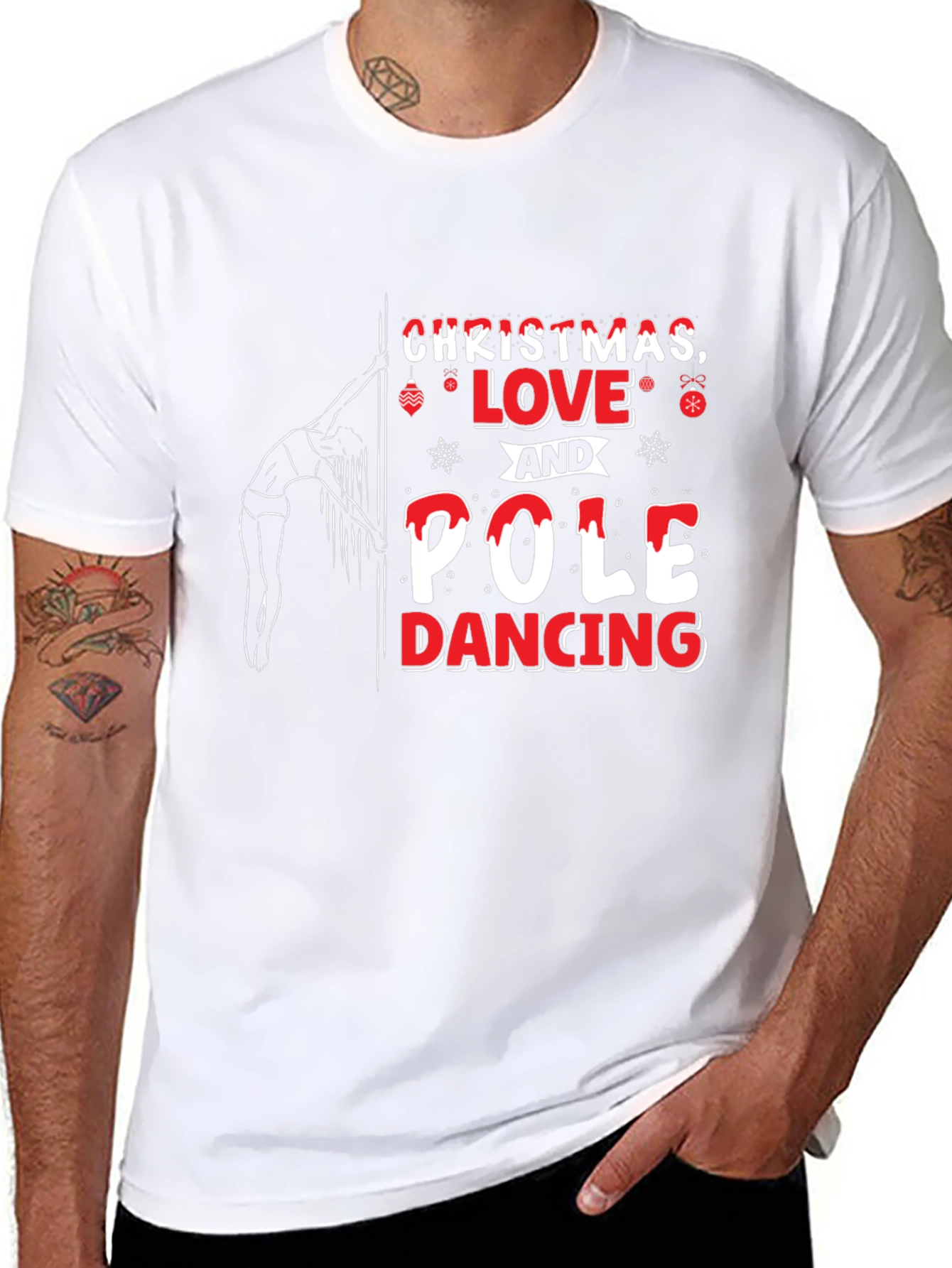 Christmas Pole Dancing T-Shirt - Holiday Novelty Tee