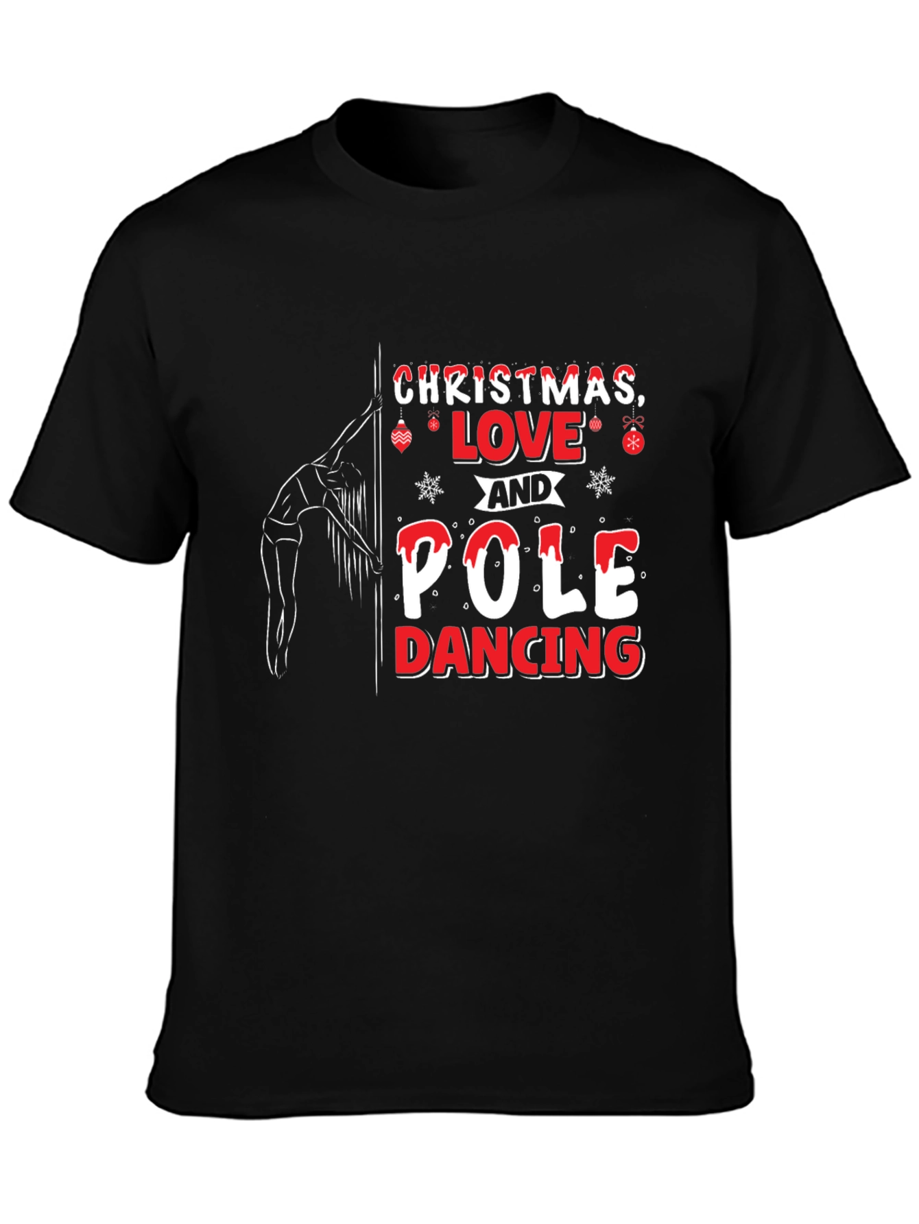 Christmas Pole Dancing T-Shirt - Holiday Novelty Tee