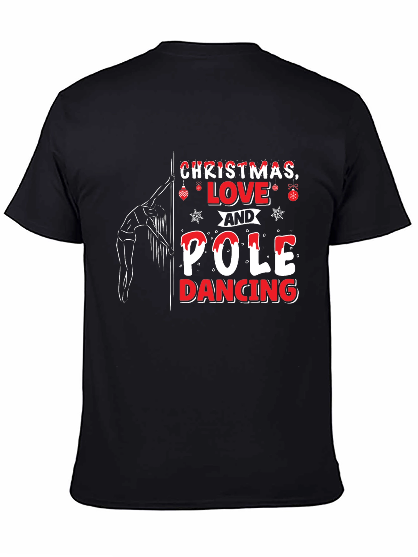 Christmas Pole Dancing T-Shirt - Holiday Novelty Tee