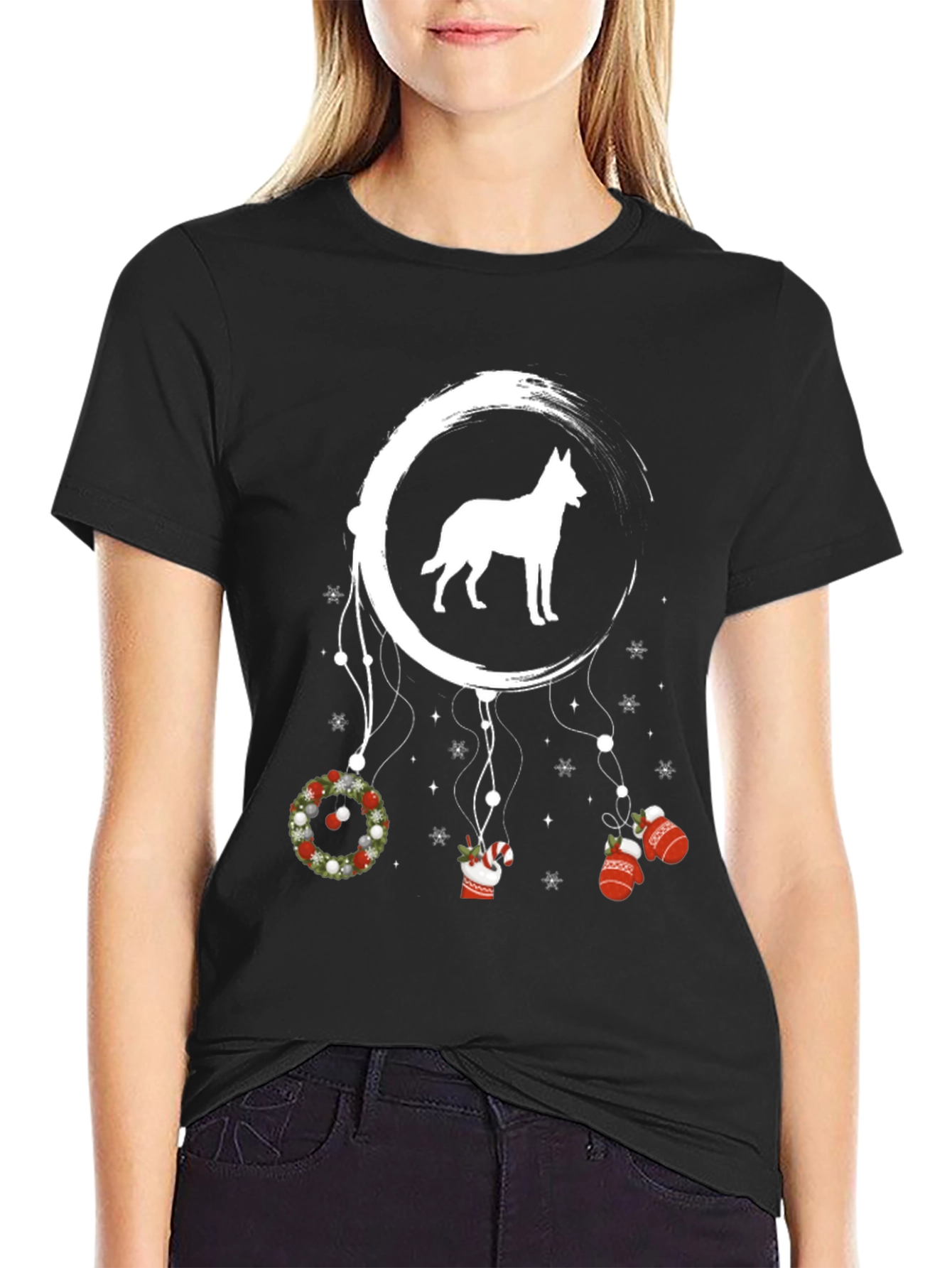 Dog Dreamcatcher Christmas Graphic Tee