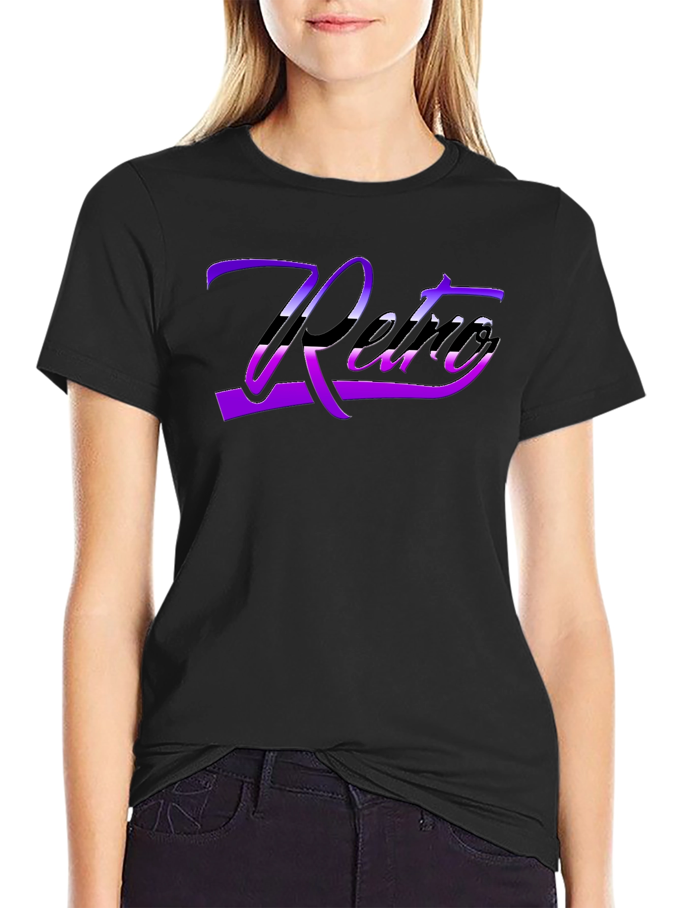 Retro Style Black T-Shirt