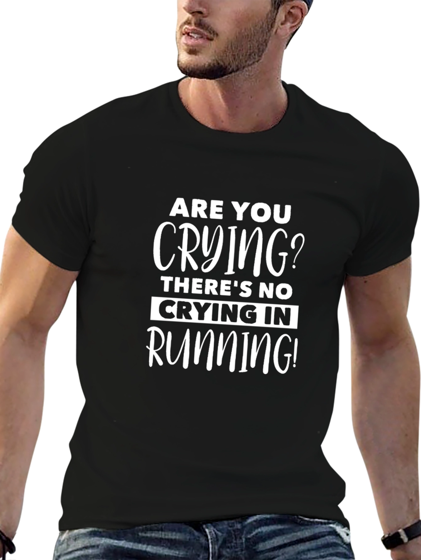 Funny Running T-Shirt - Are You Crying?