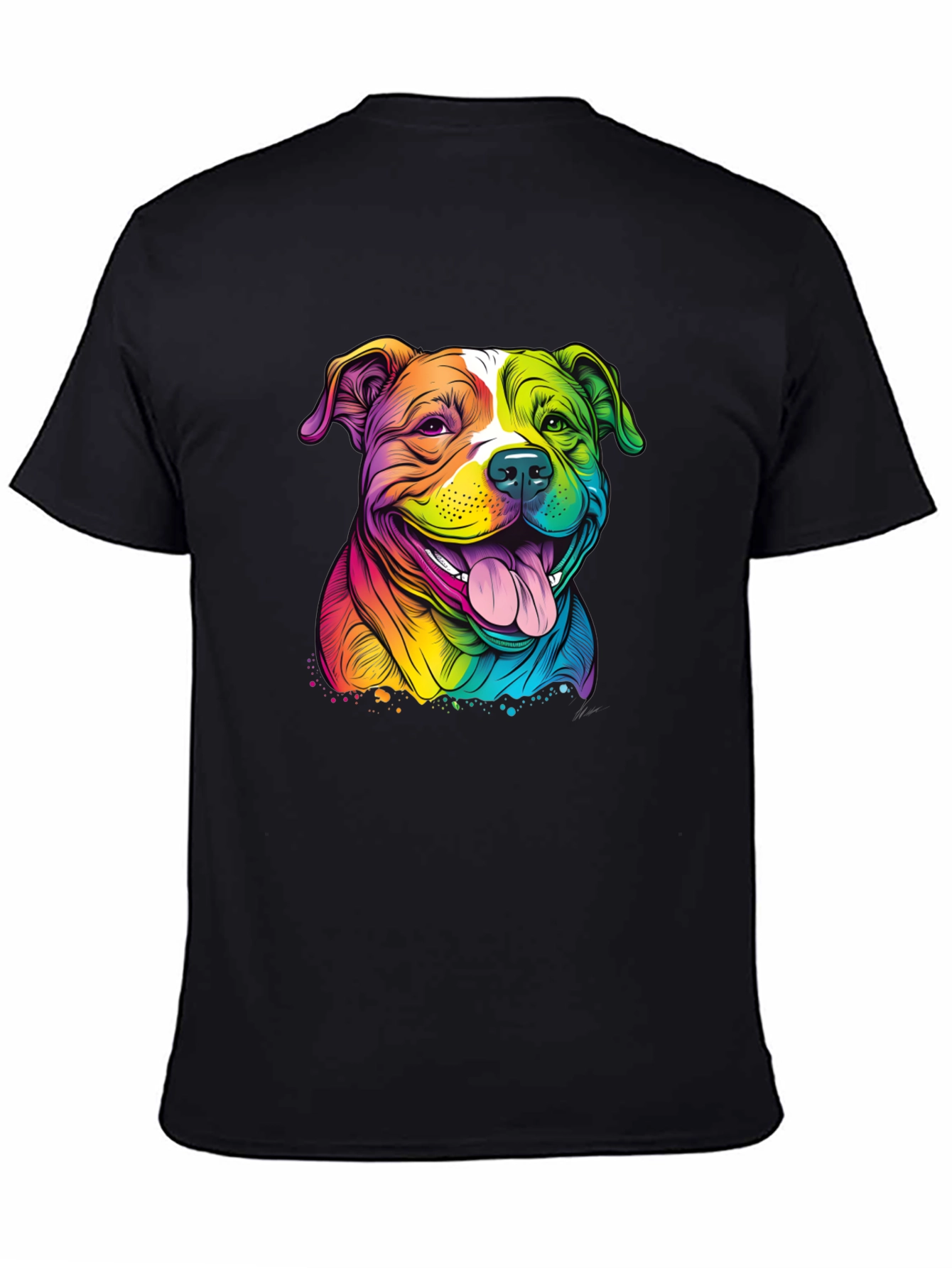 Rainbow Pitbull Graphic Tee - Stylish Dog Lover Shirt